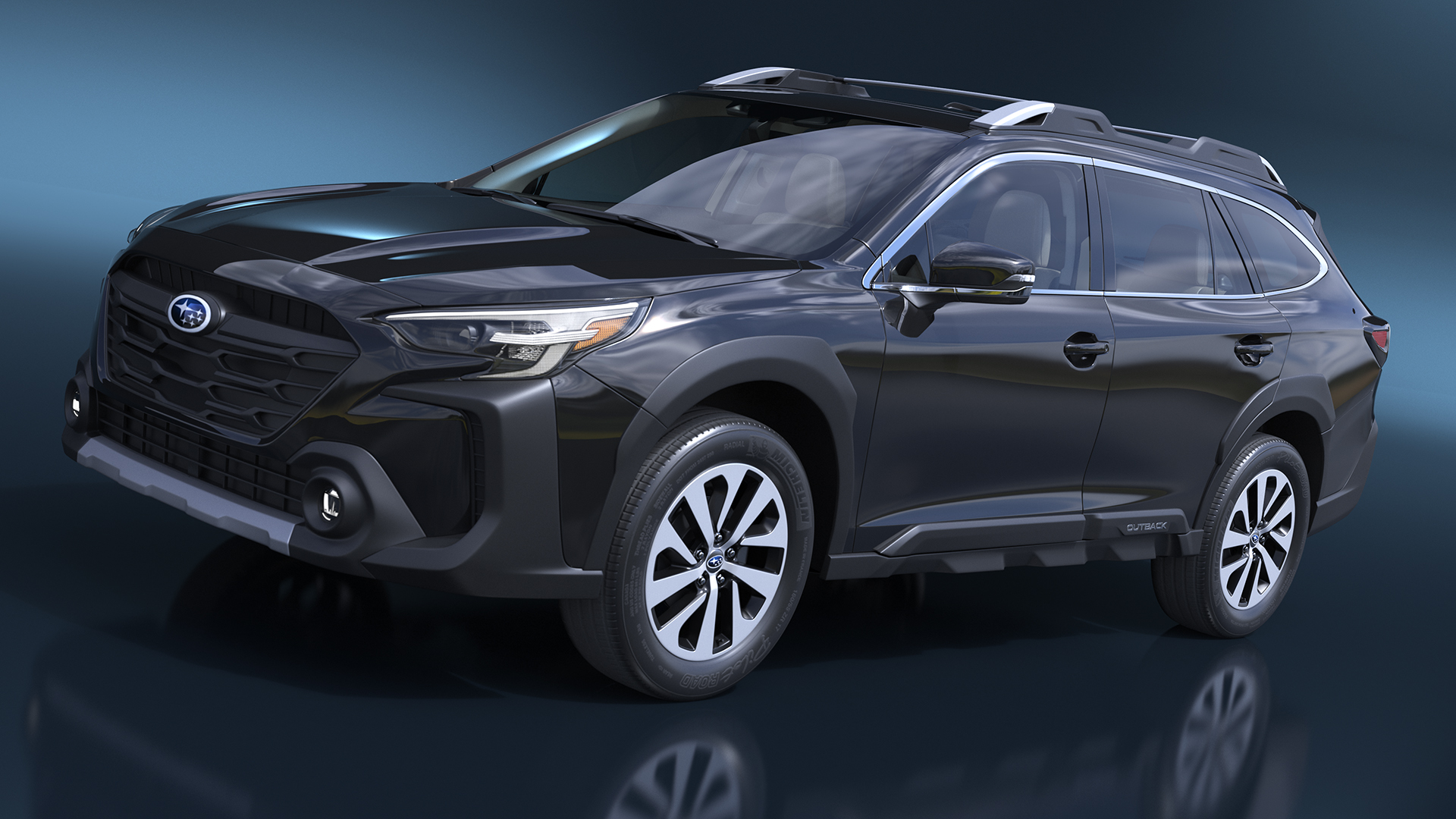 3D Black Crossover Subaru Outback 2025 Simplified