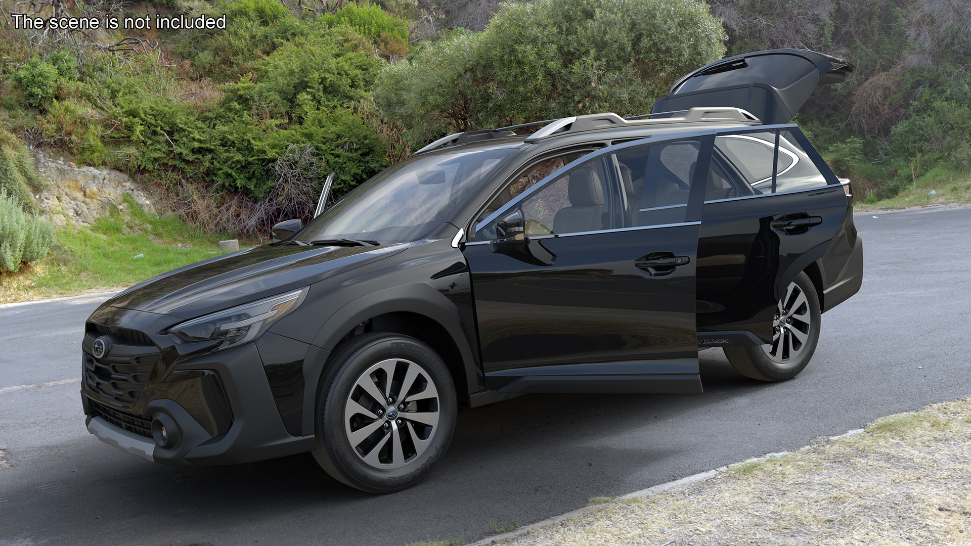 3D Black Crossover Subaru Outback 2025 Simplified