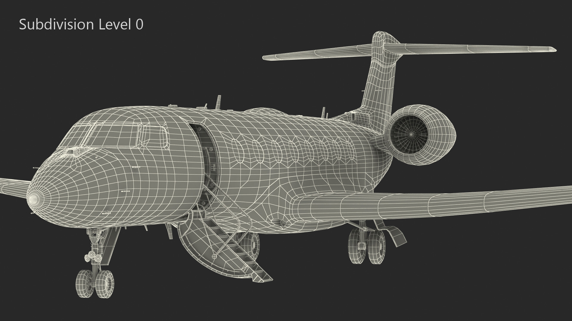 3D Large Private Jet Rigged for Cinema 4D model