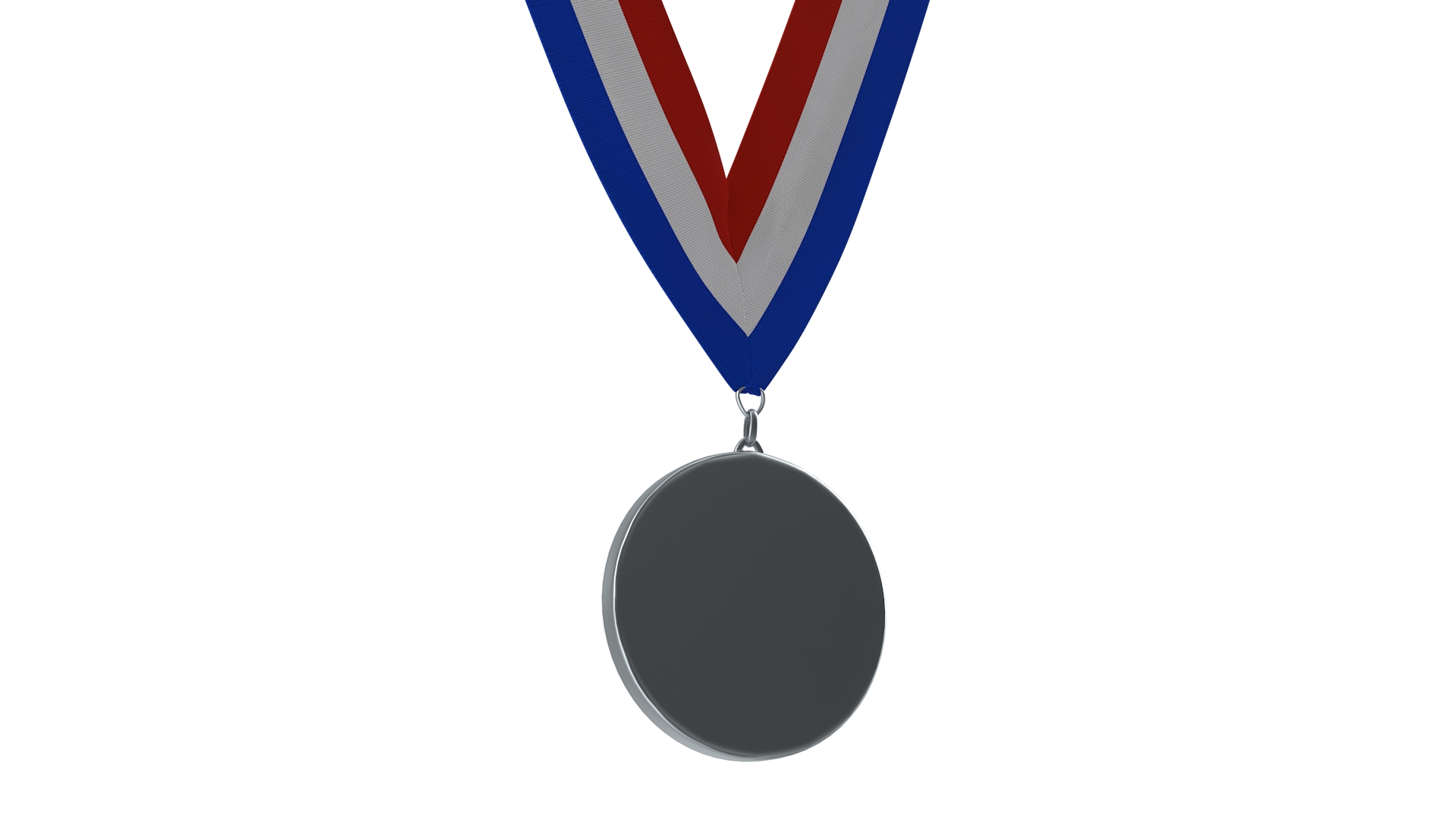 3D model Silver Award Medal with Ribbon