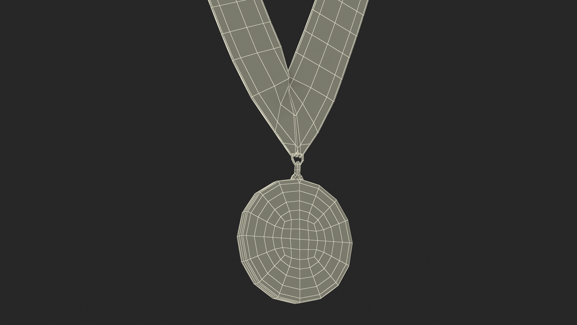 3D model Silver Award Medal with Ribbon