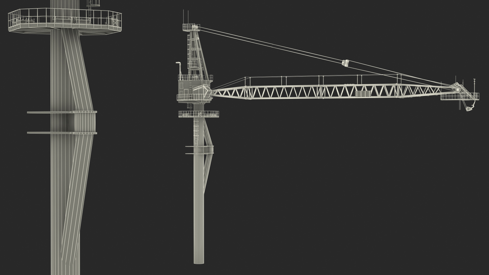 Industrial Arrow Crane 3D