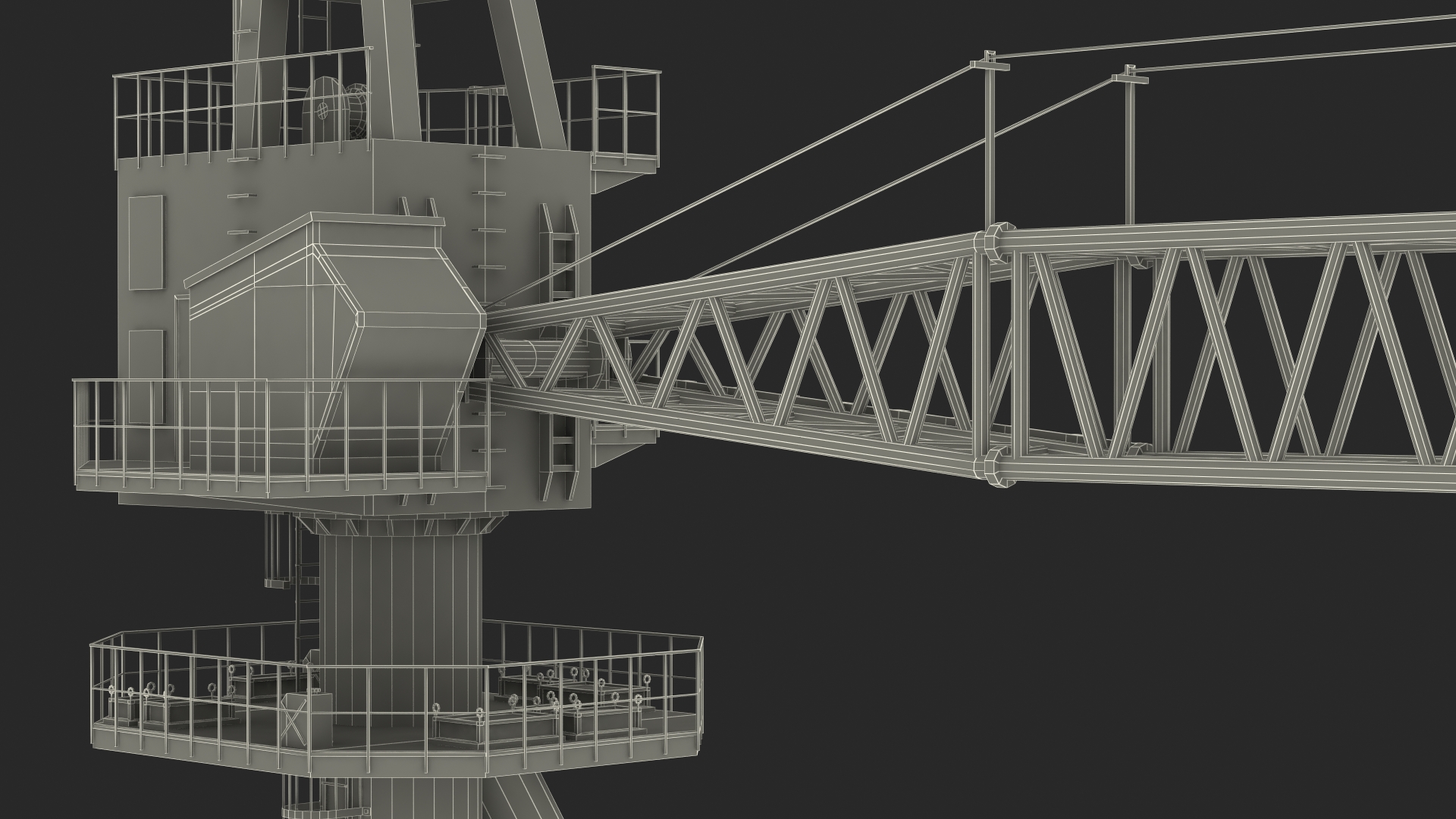 Industrial Arrow Crane 3D