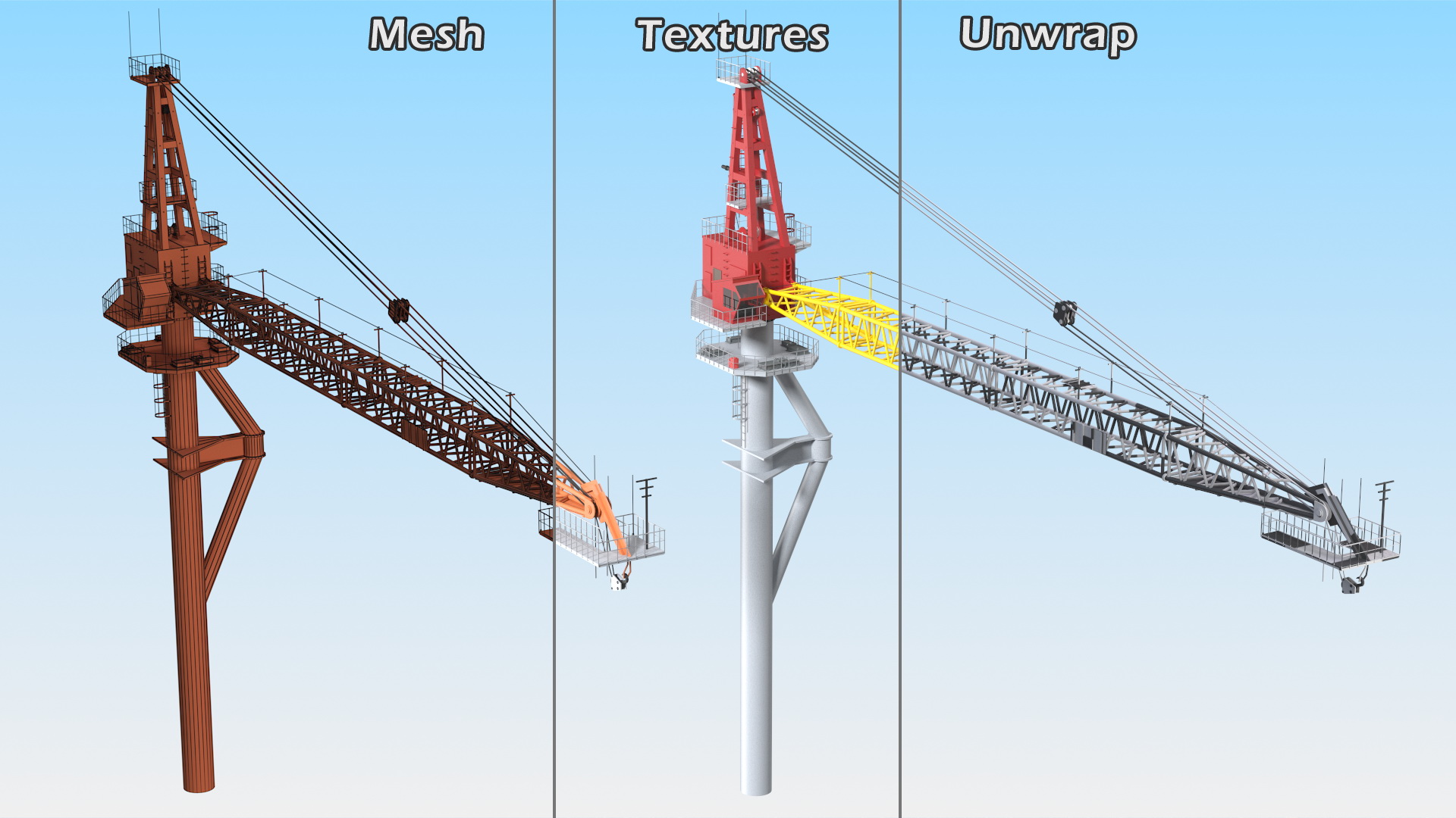 Industrial Arrow Crane 3D