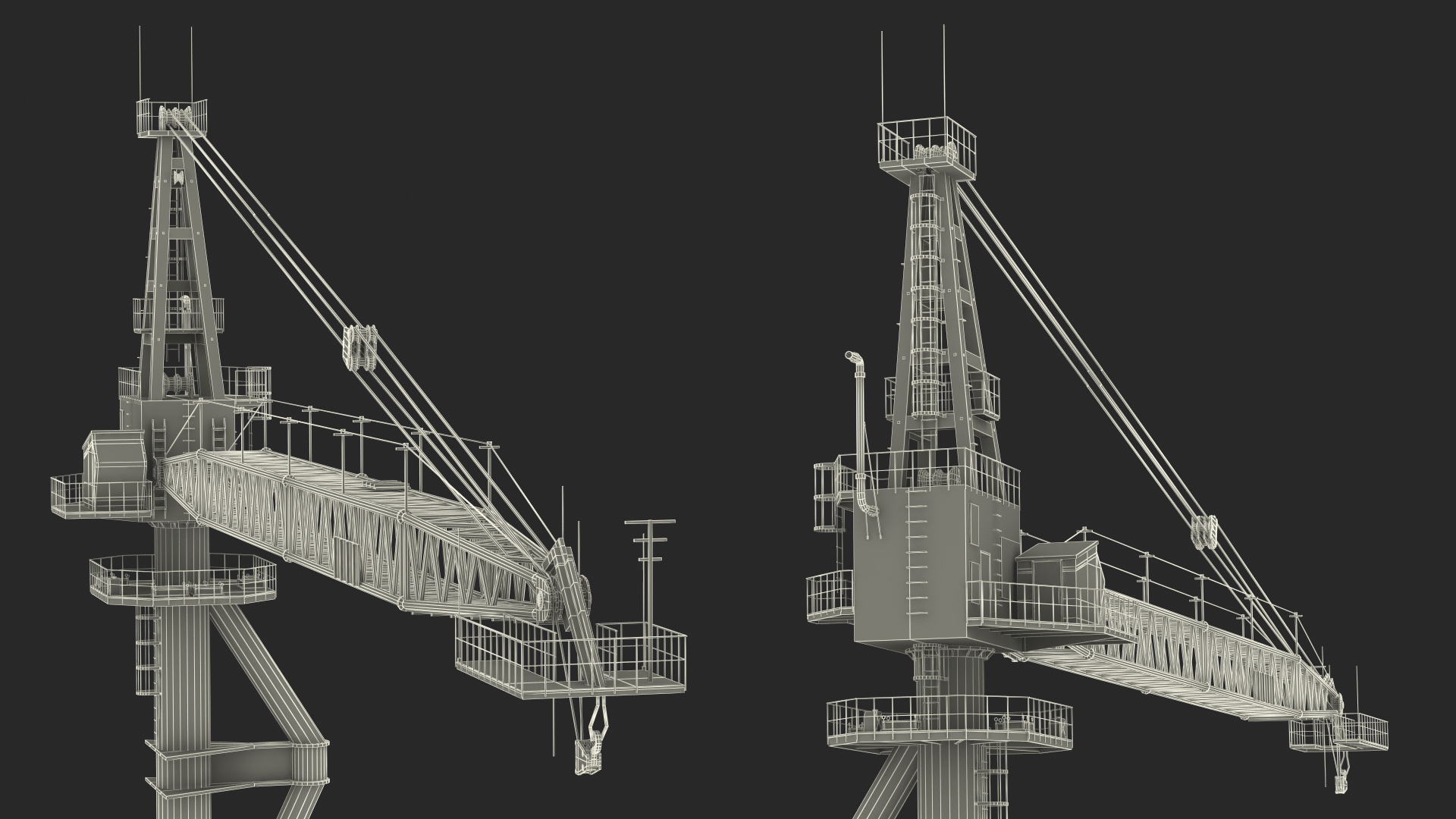 Industrial Arrow Crane 3D