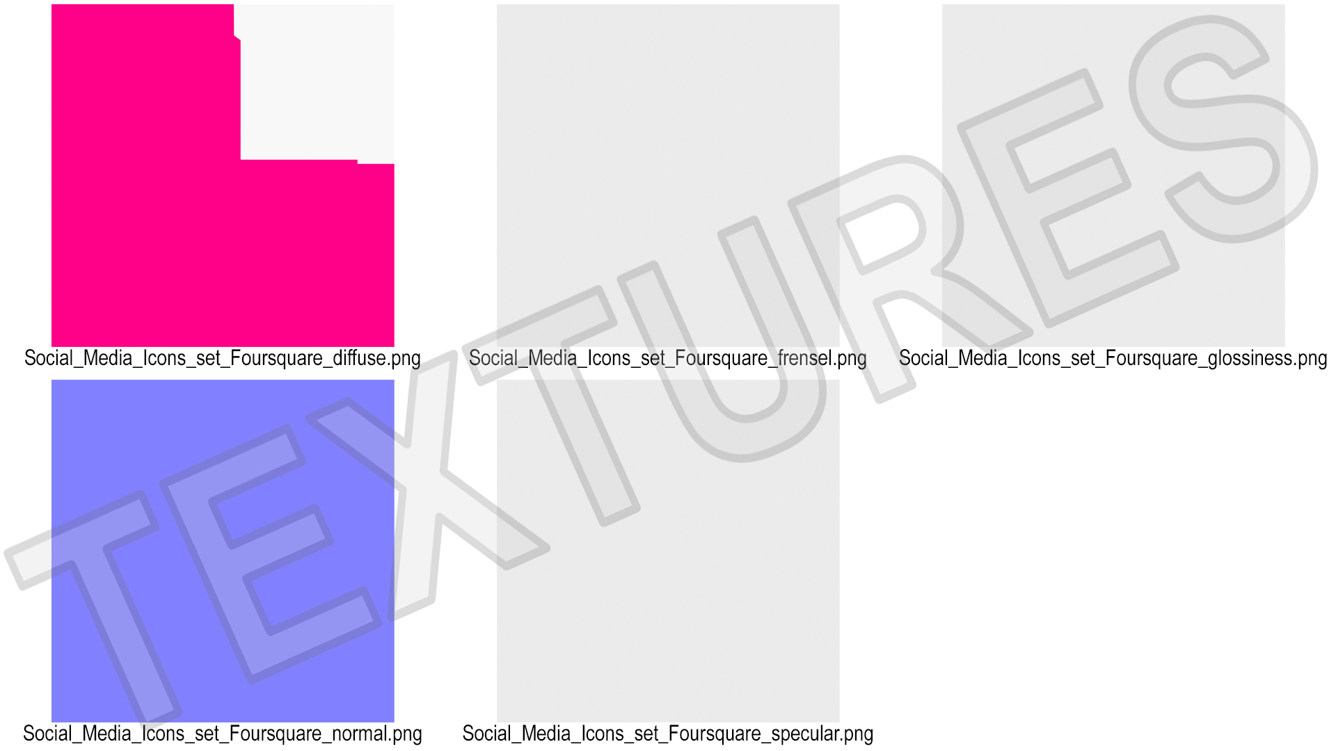 3D Foursquare Social Media Icon model