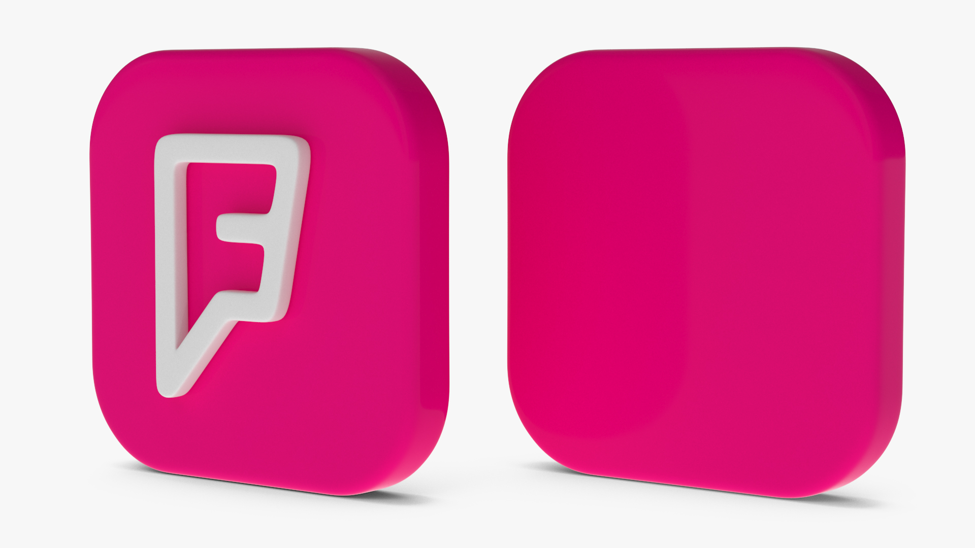 3D Foursquare Social Media Icon model