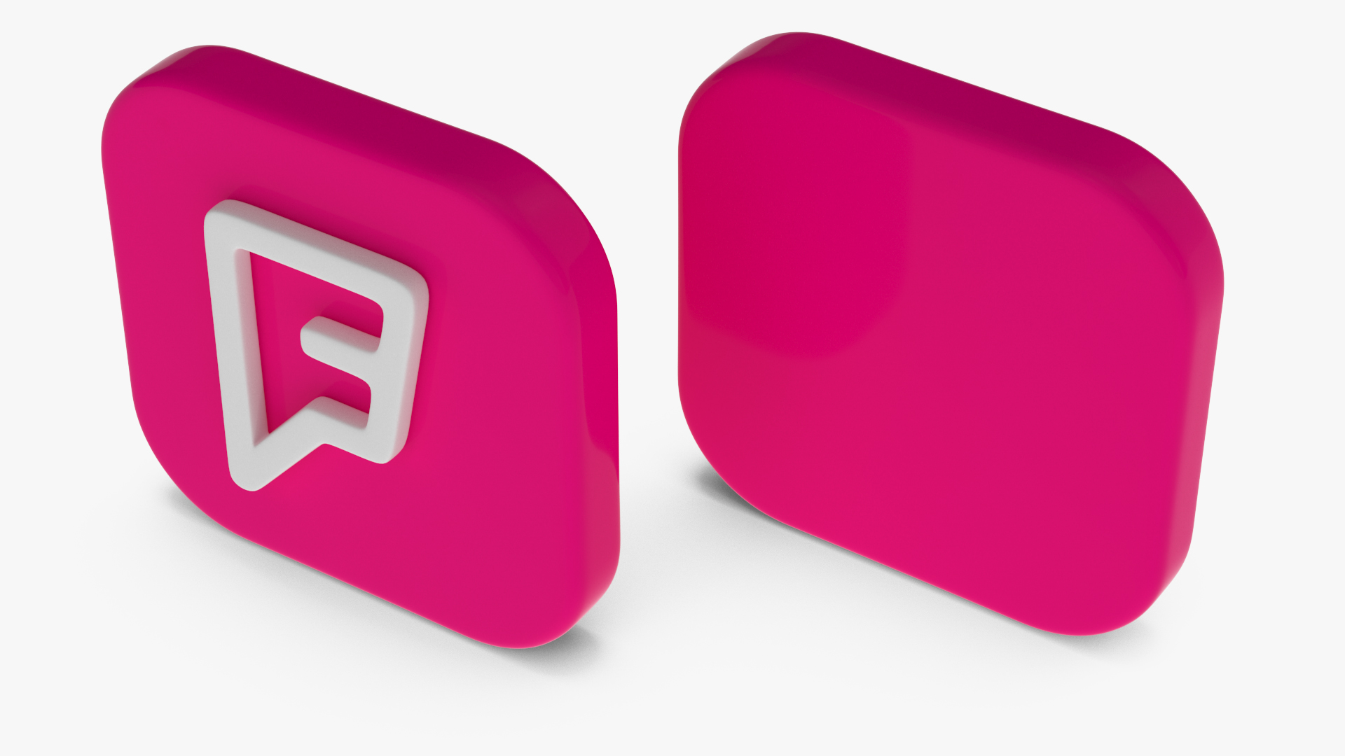 3D Foursquare Social Media Icon model