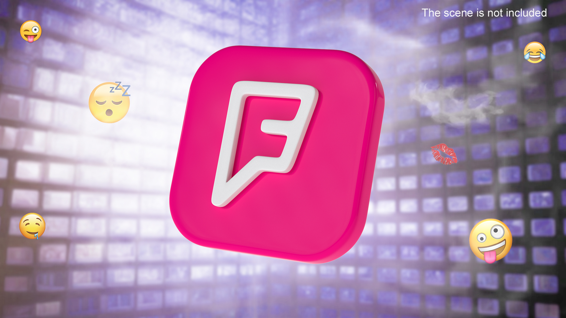 3D Foursquare Social Media Icon model