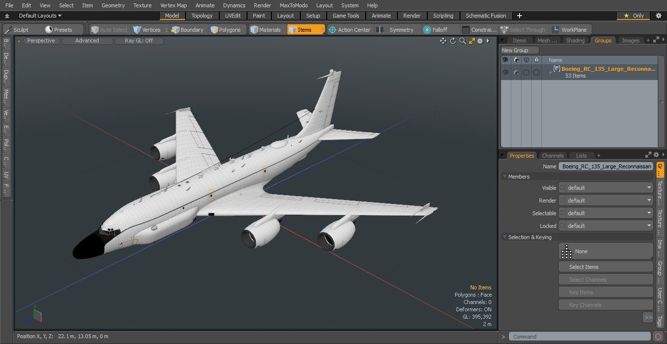 3D model Boeing RC-135 Large Reconnaissance Aircraft Flight