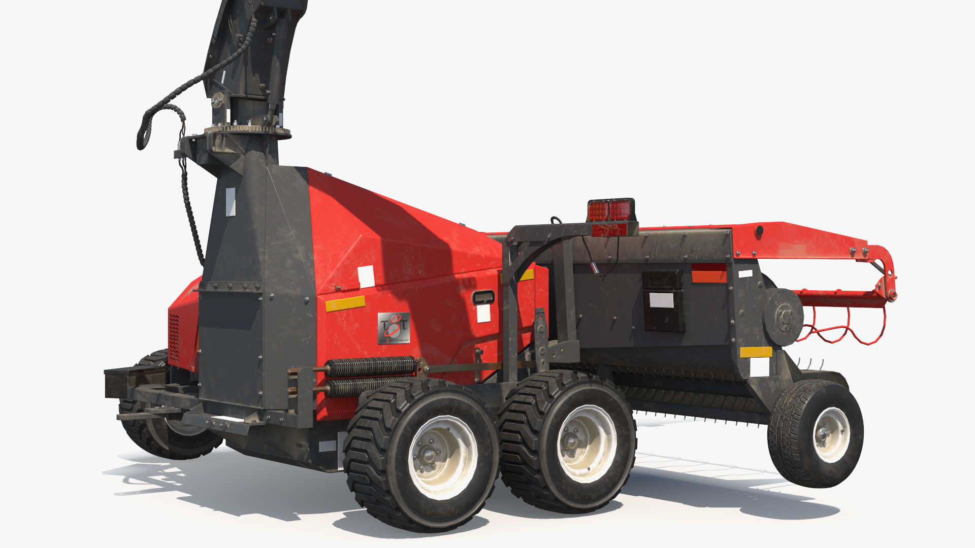 3D Self Propelled Forage Harvester Trailer and Tractor