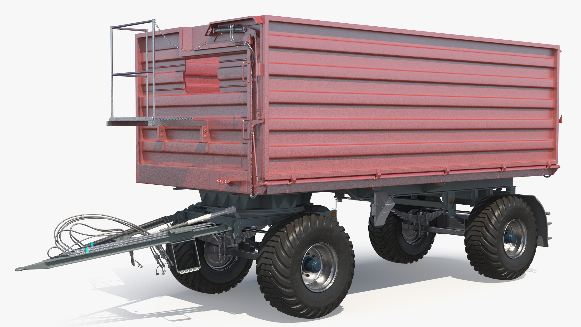 3D Self Propelled Forage Harvester Trailer and Tractor