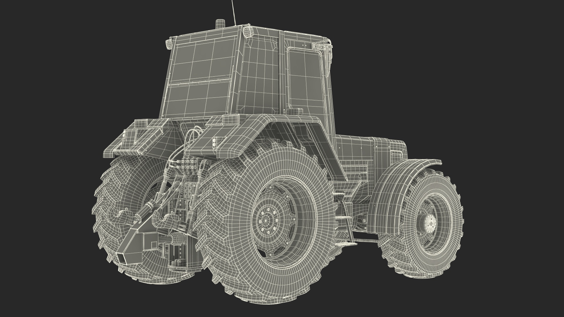 3D Self Propelled Forage Harvester Trailer and Tractor