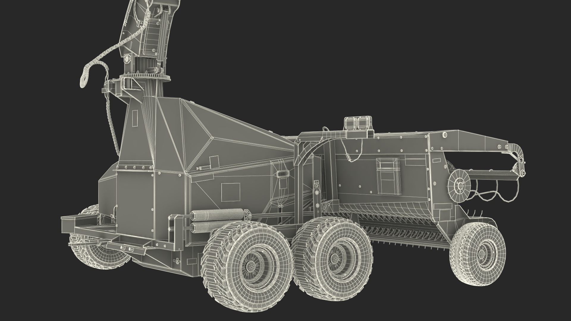 3D Self Propelled Forage Harvester Trailer and Tractor