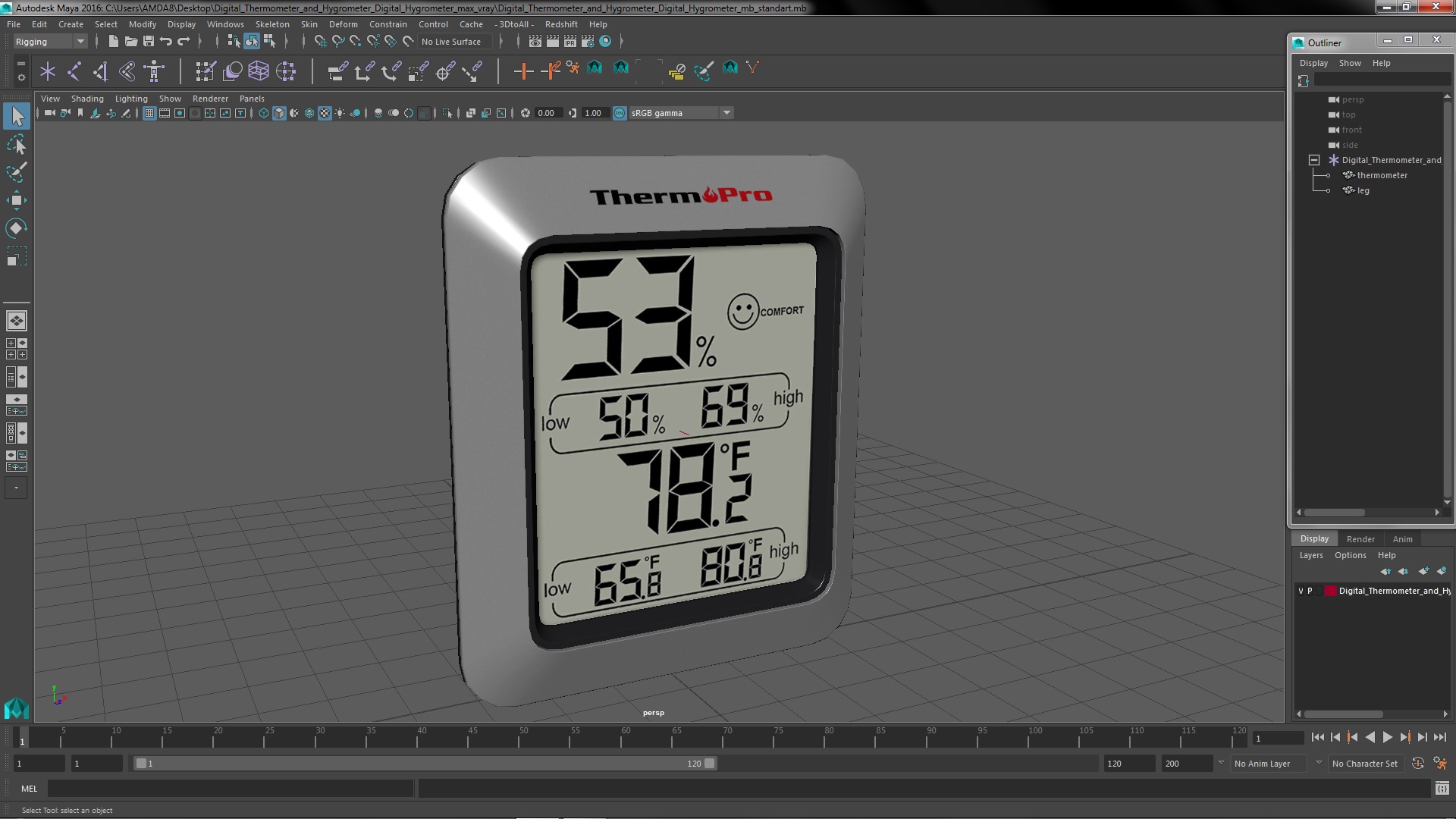 3D Digital Thermometer and Hygrometer Digital Hygrometer model