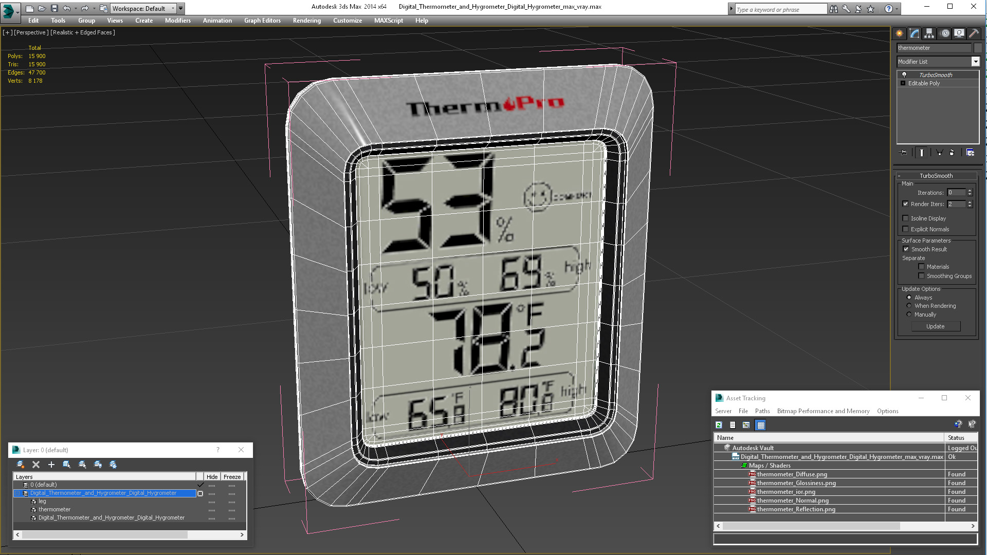 3D Digital Thermometer and Hygrometer Digital Hygrometer model