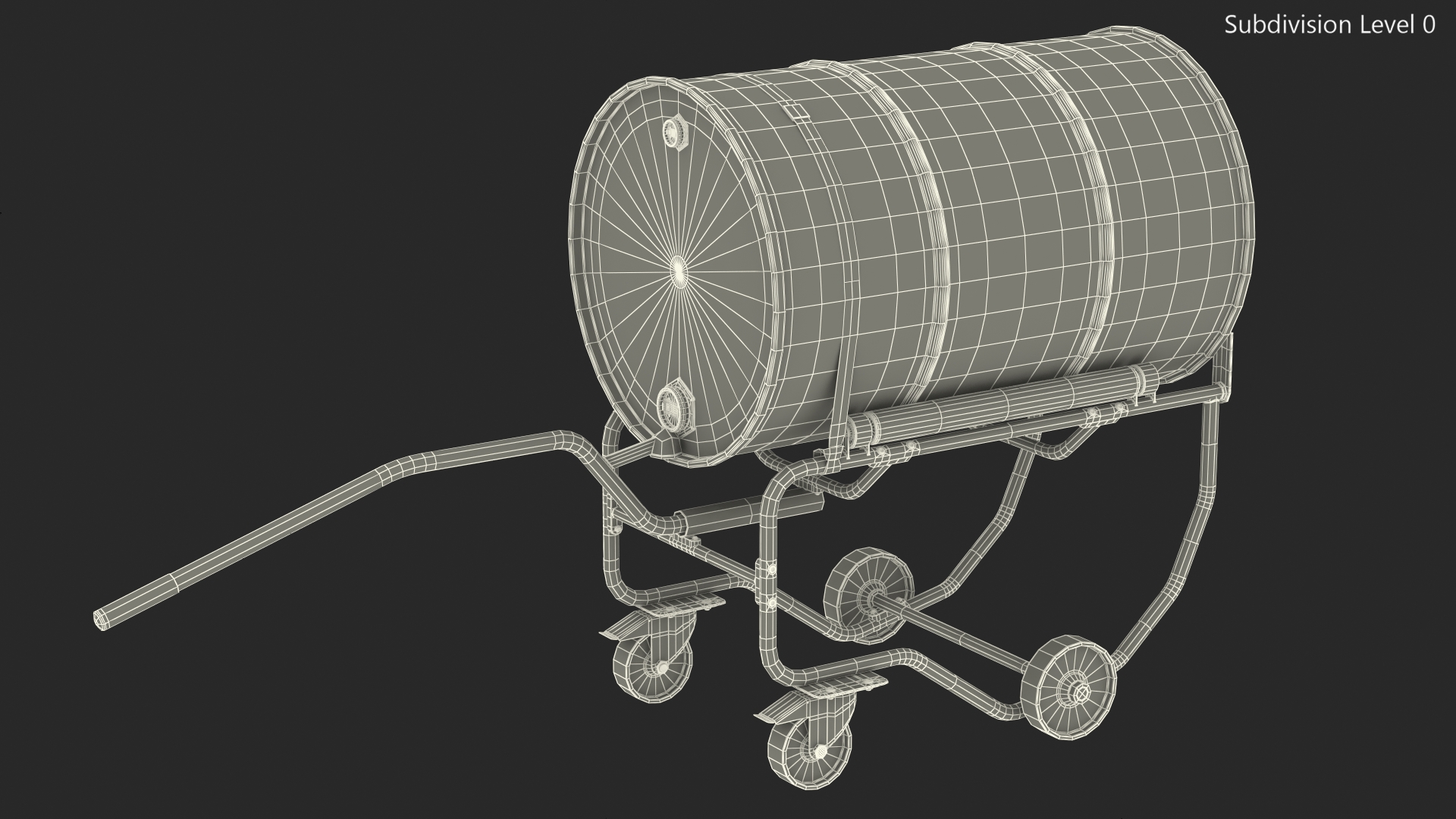 3D model Drum Cradle with NFPA 704 Drum