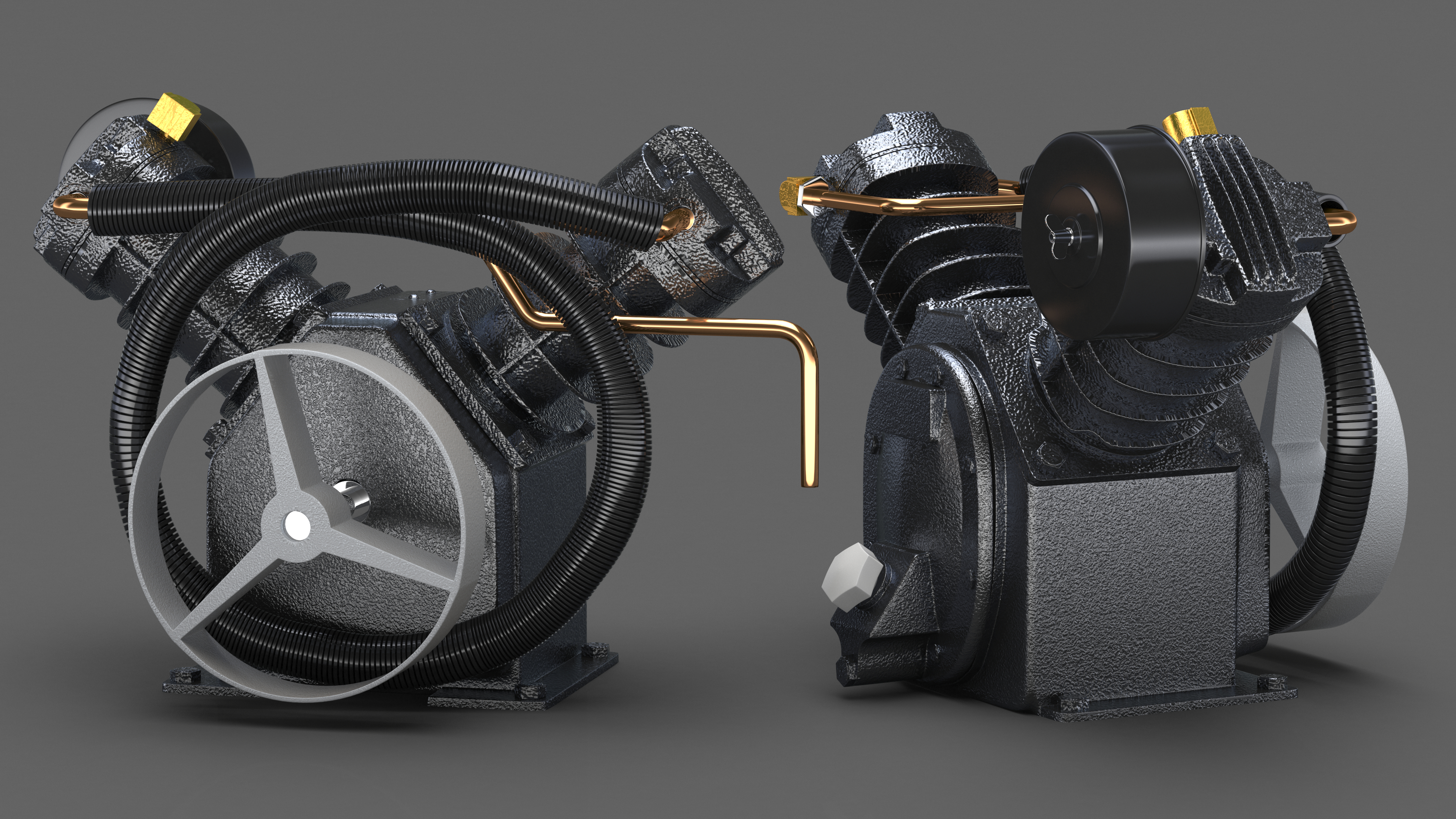 3D model Air Compressor Pump Black