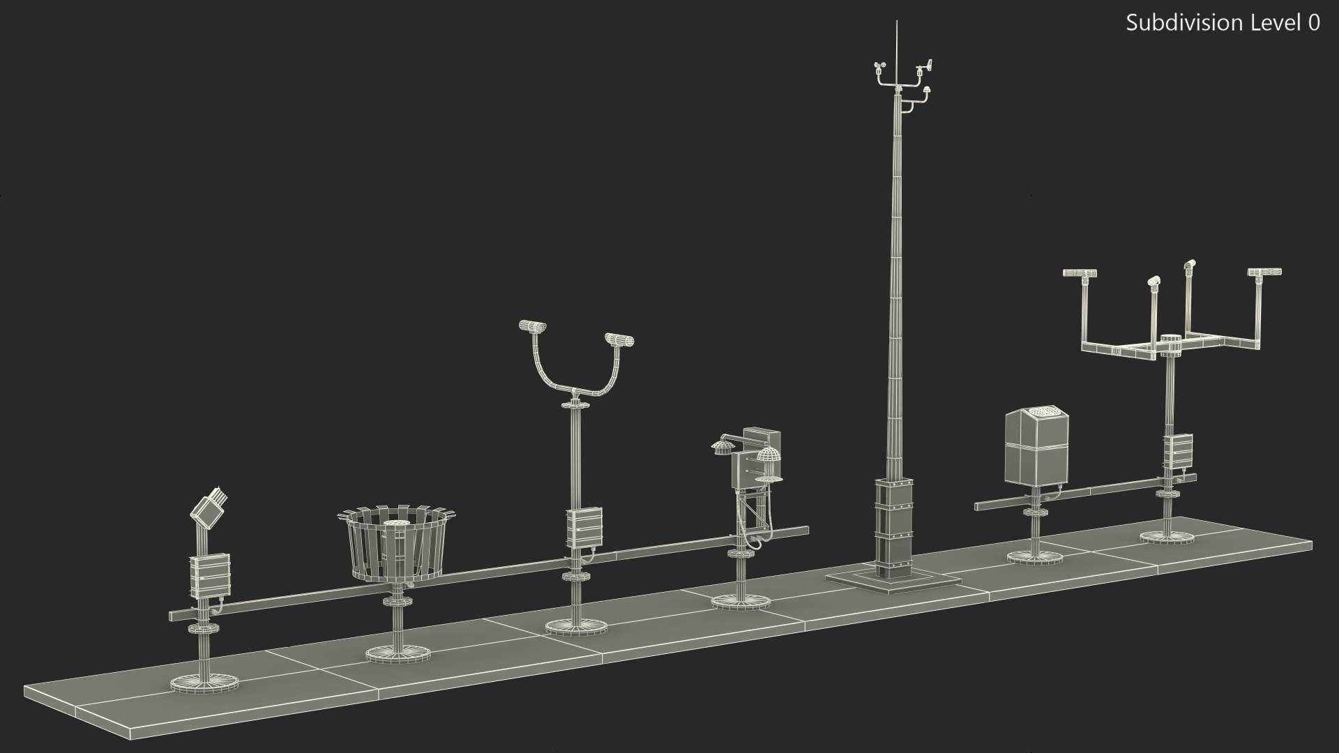 3D model Automated Weather Observation System AWOS Set