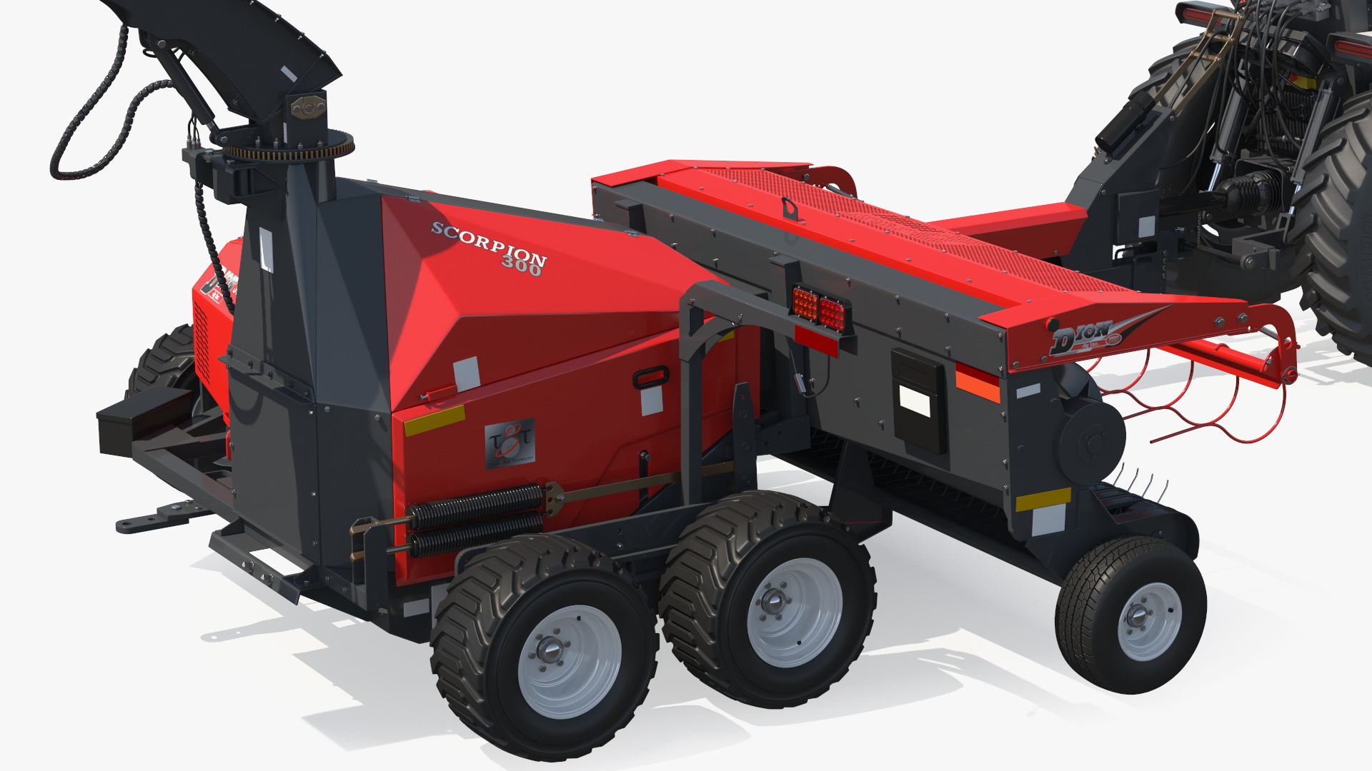 3D Electric Tractor with Forage Harvester model