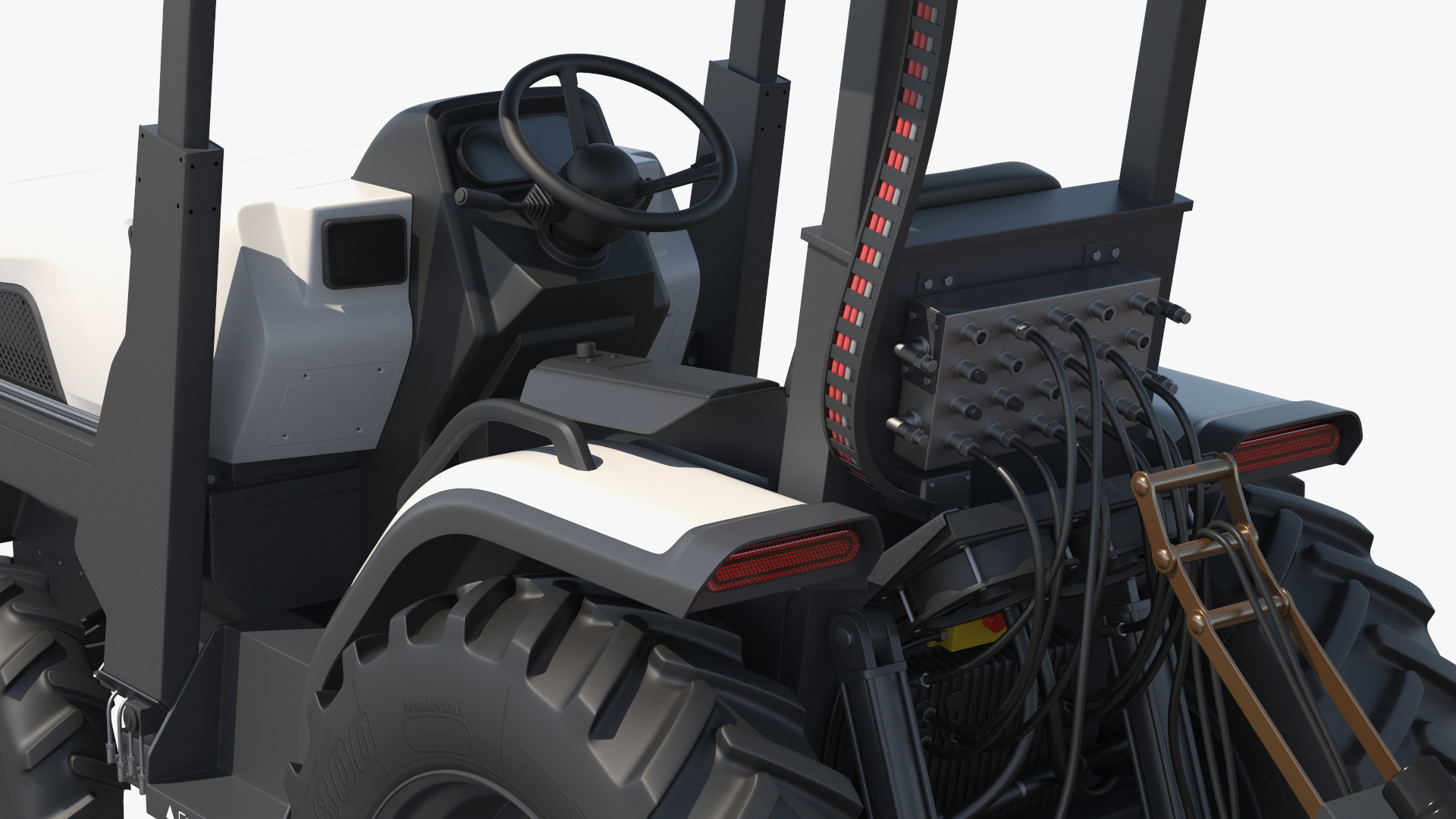 3D Electric Tractor with Forage Harvester model