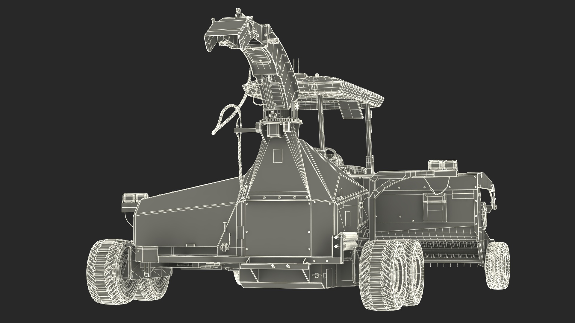 3D Electric Tractor with Forage Harvester model