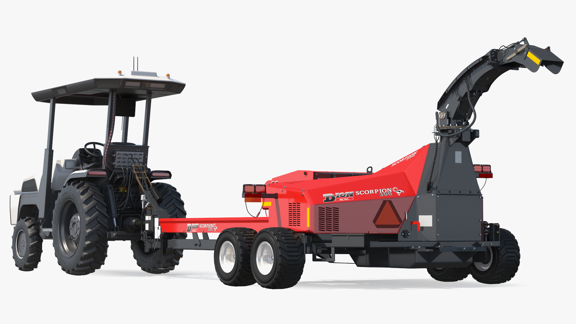 3D Electric Tractor with Forage Harvester model