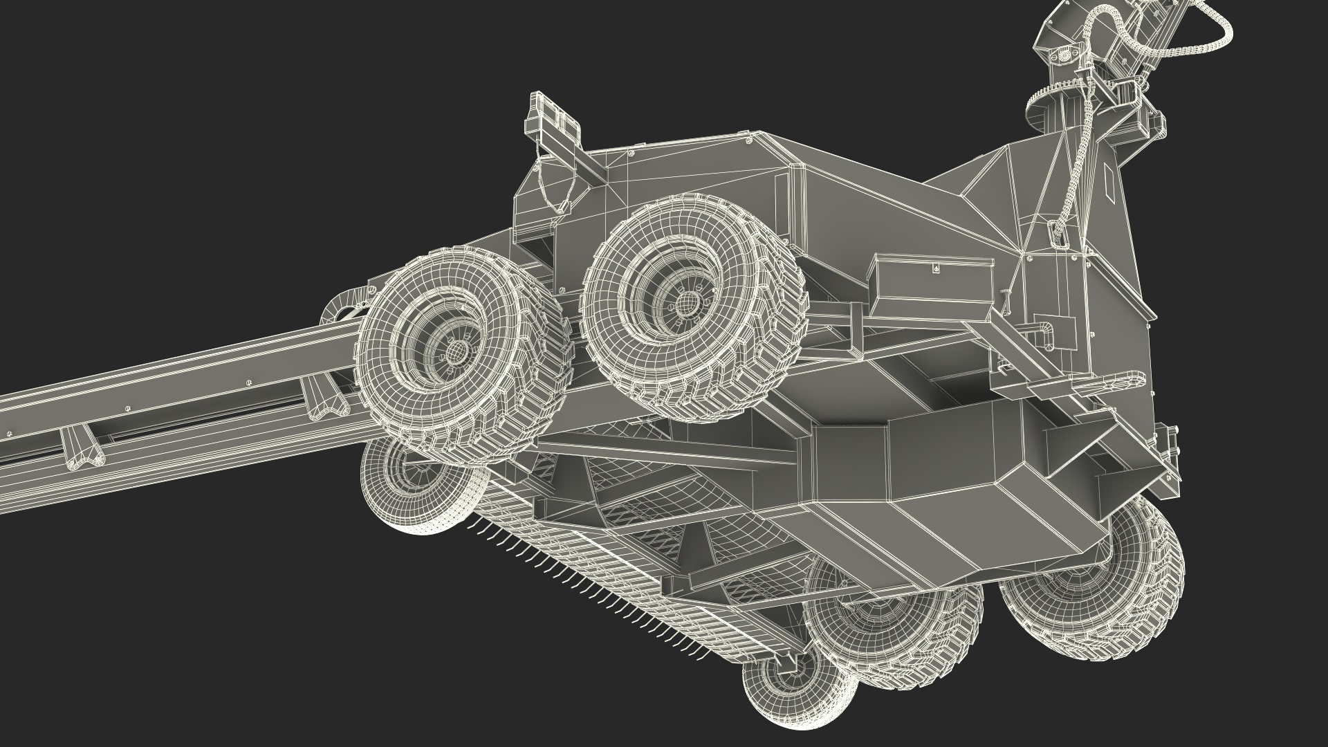 3D Electric Tractor with Forage Harvester model