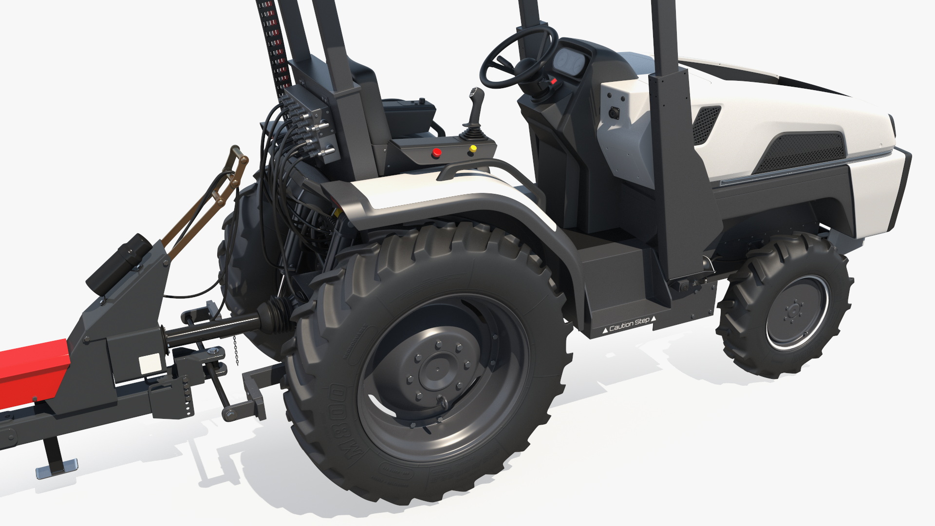 3D Electric Tractor with Forage Harvester model