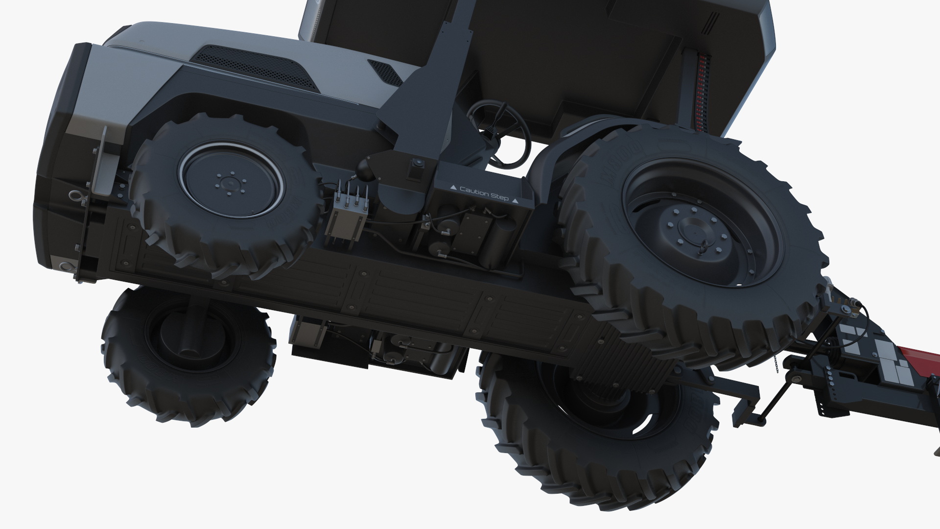 3D Electric Tractor with Forage Harvester model