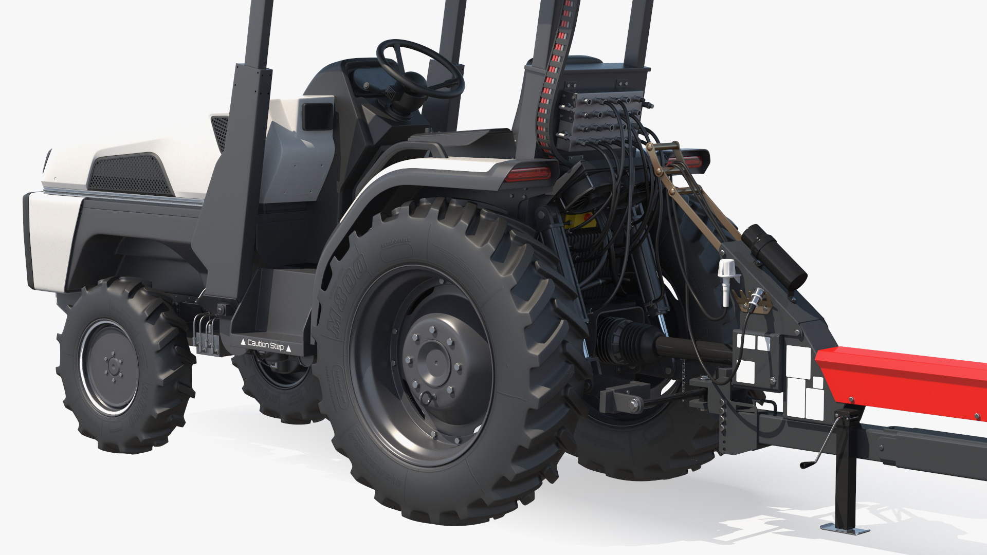 3D Electric Tractor with Forage Harvester model