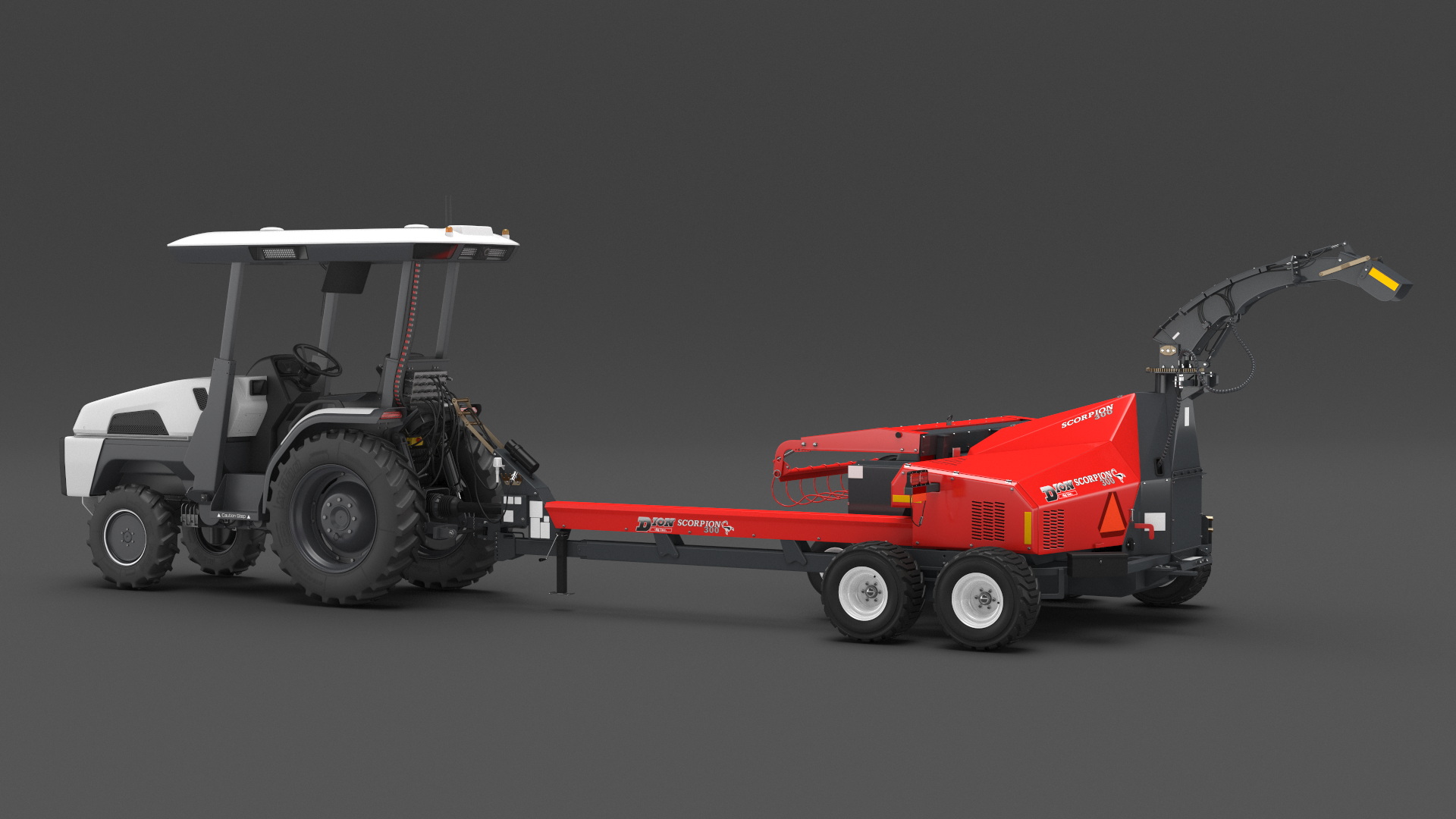 3D Electric Tractor with Forage Harvester model