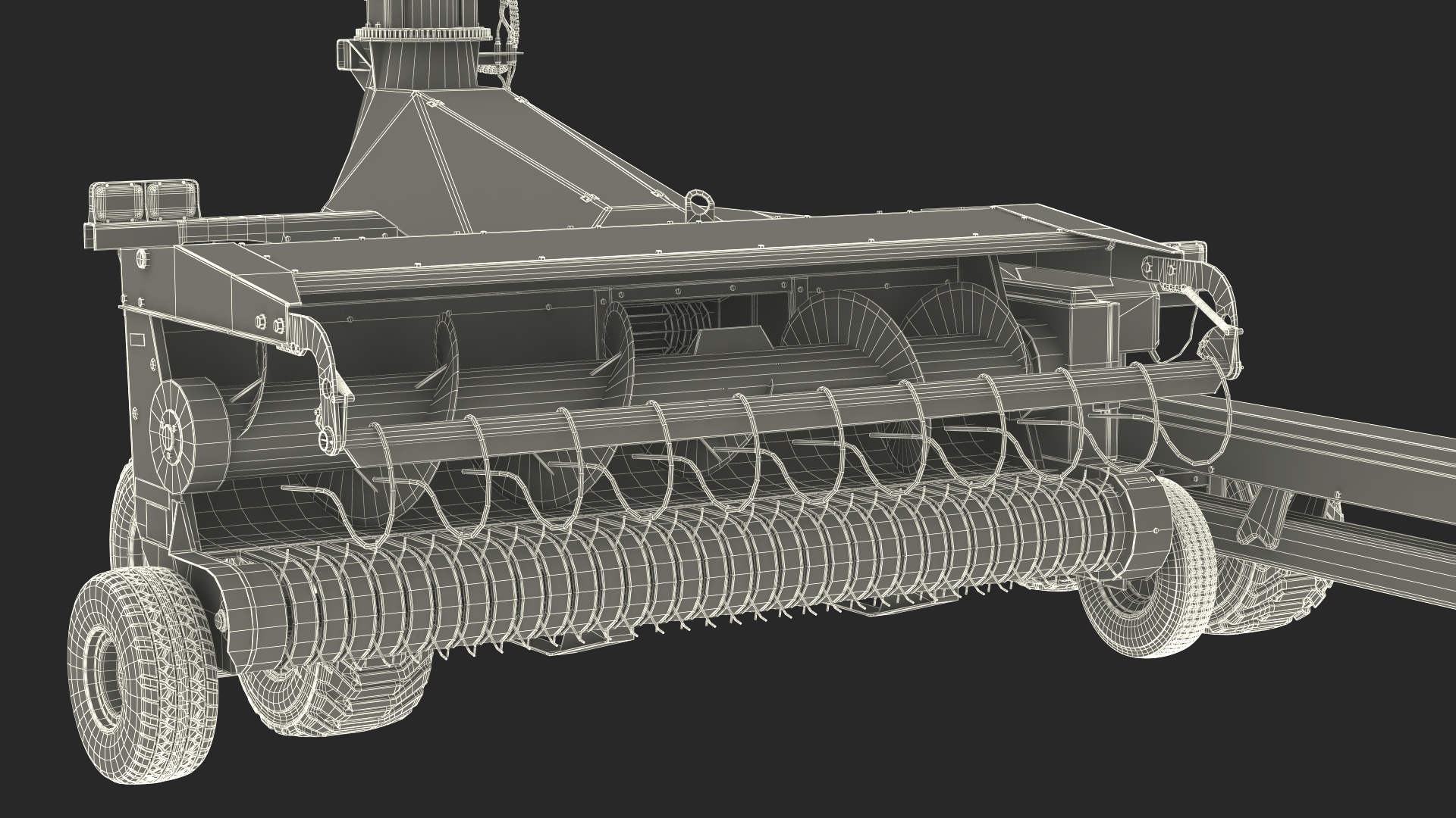 3D Electric Tractor with Forage Harvester model