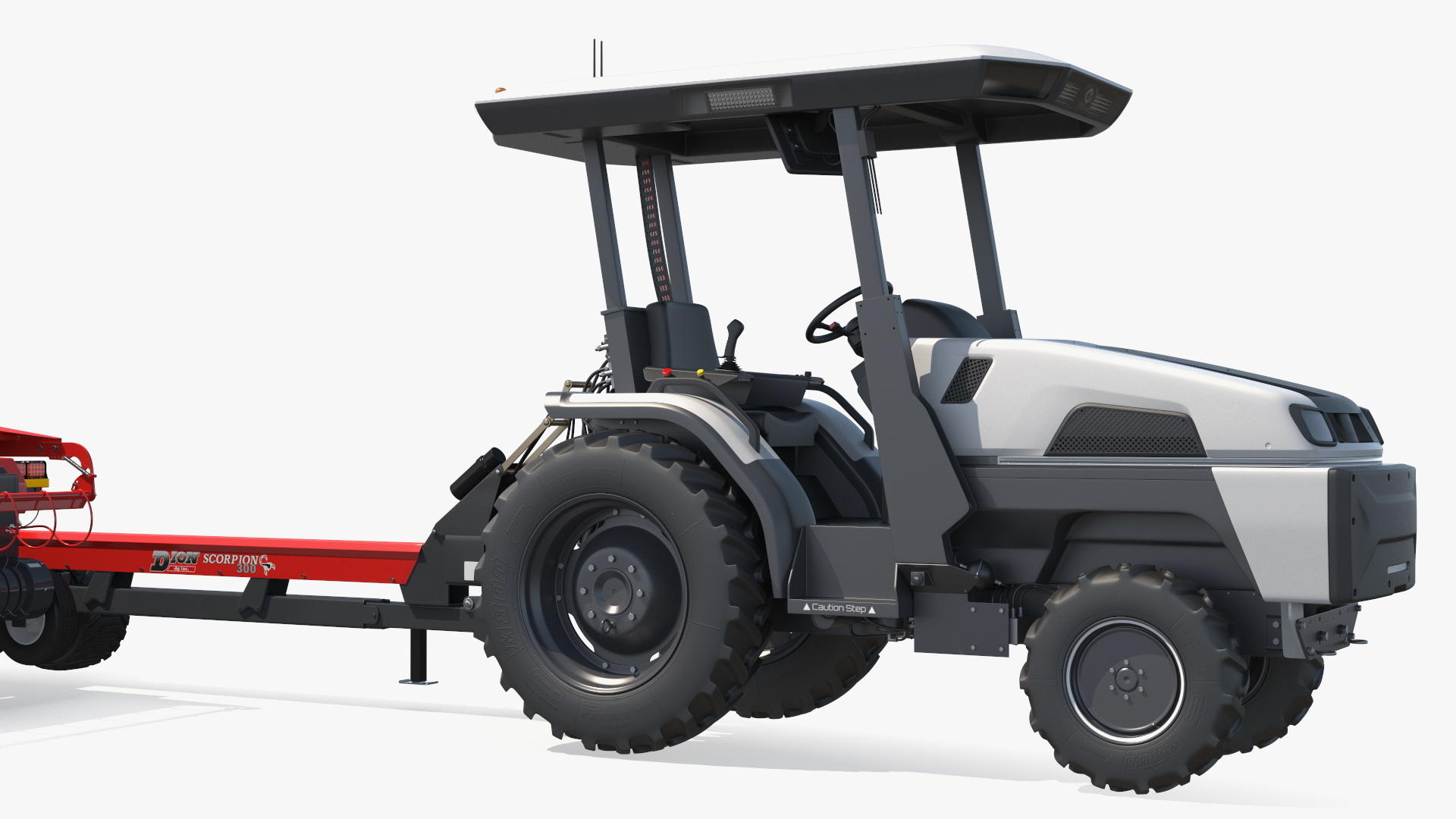 3D Electric Tractor with Forage Harvester model