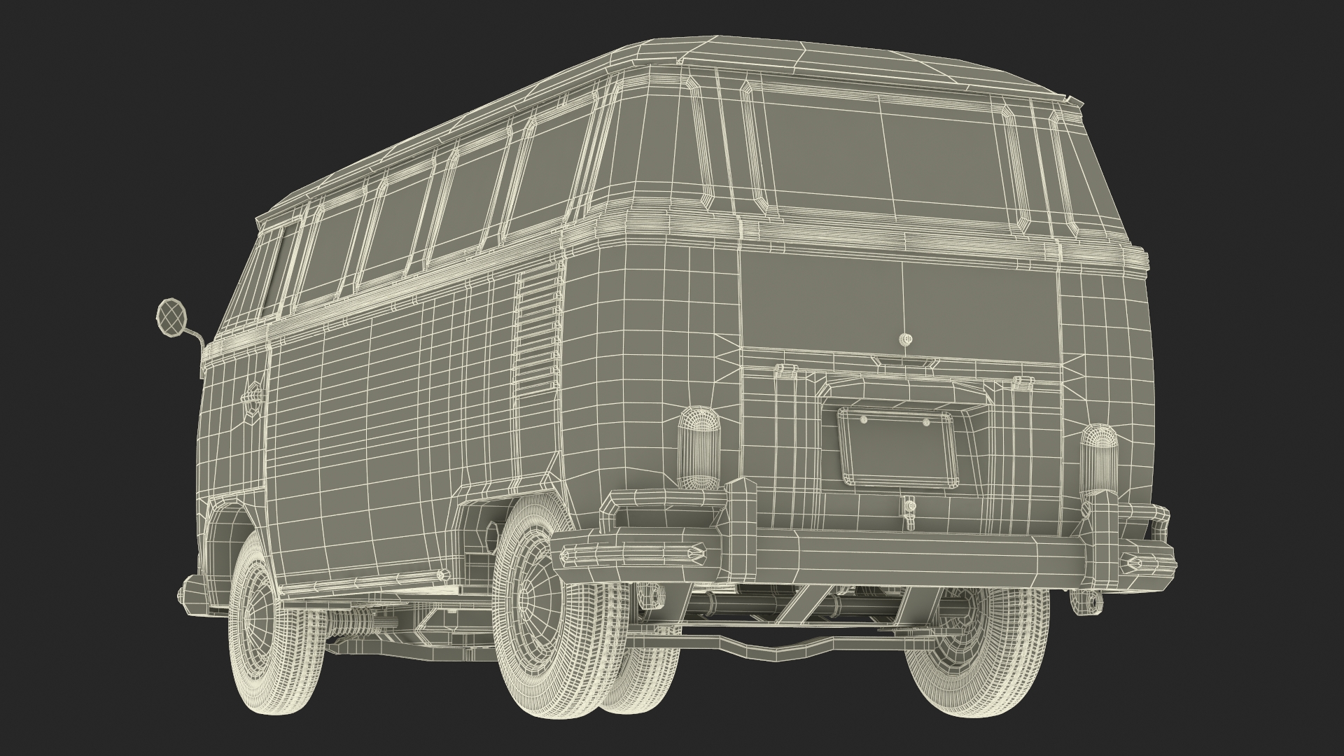 Hippie Volkswagen Bus Simple Interior 3D