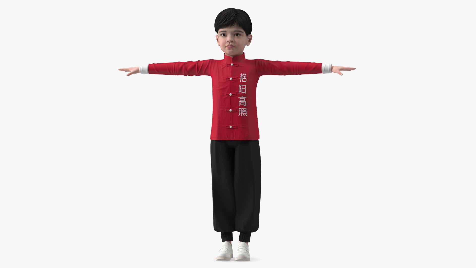 3D Asian Boy Traditional Costume Rigged