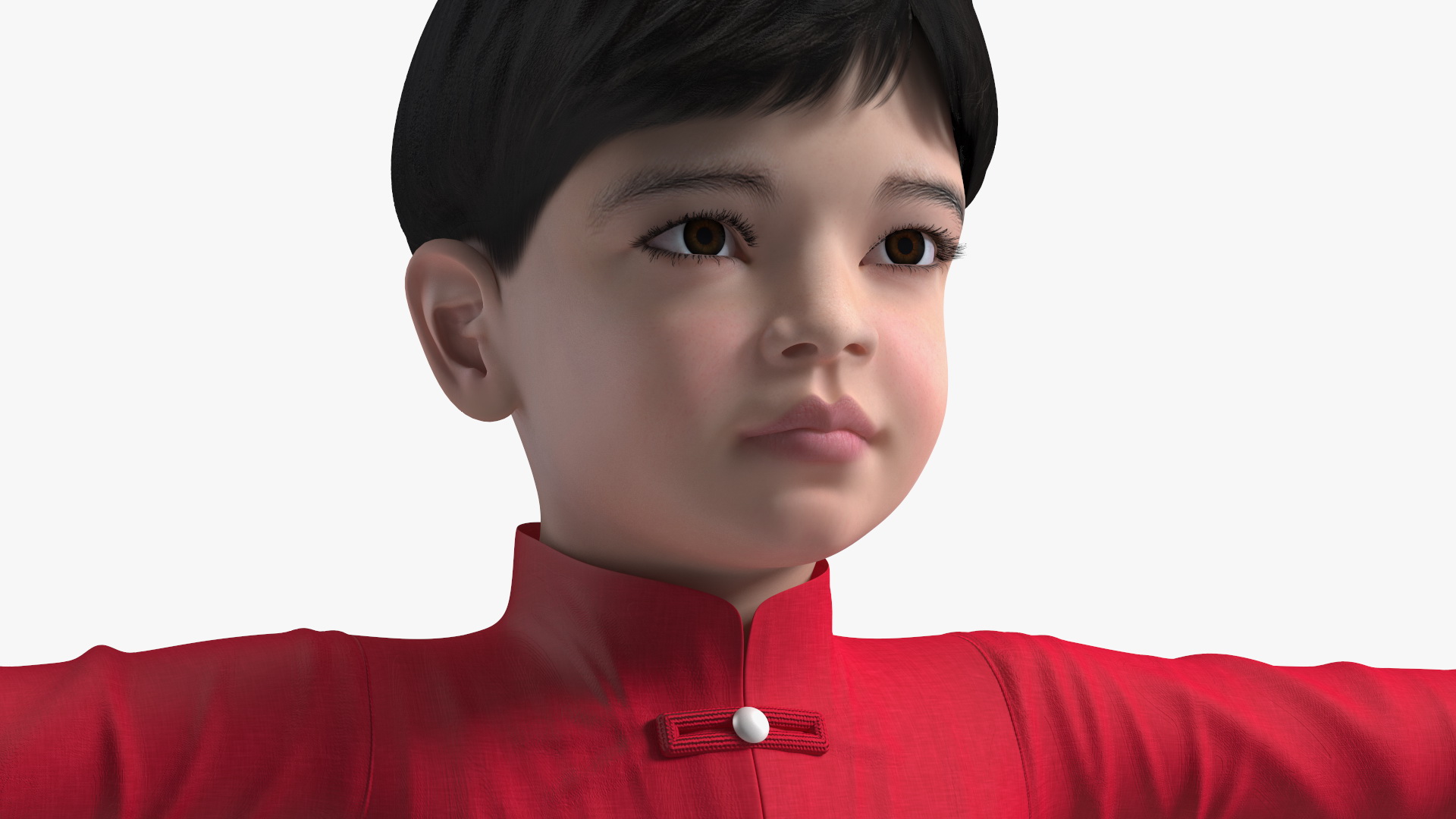 3D Asian Boy Traditional Costume Rigged