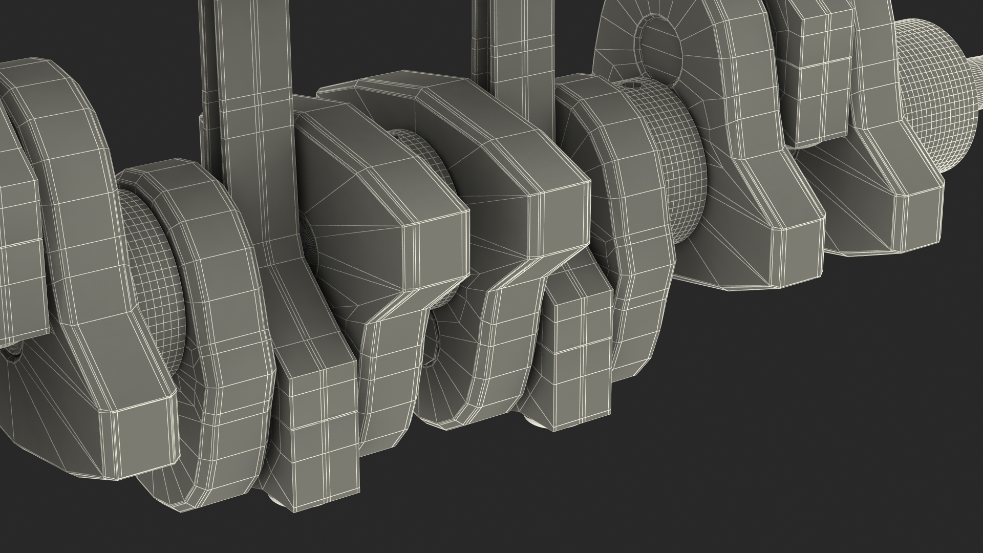 3D Engine Pistons and Crankshaft Rigged