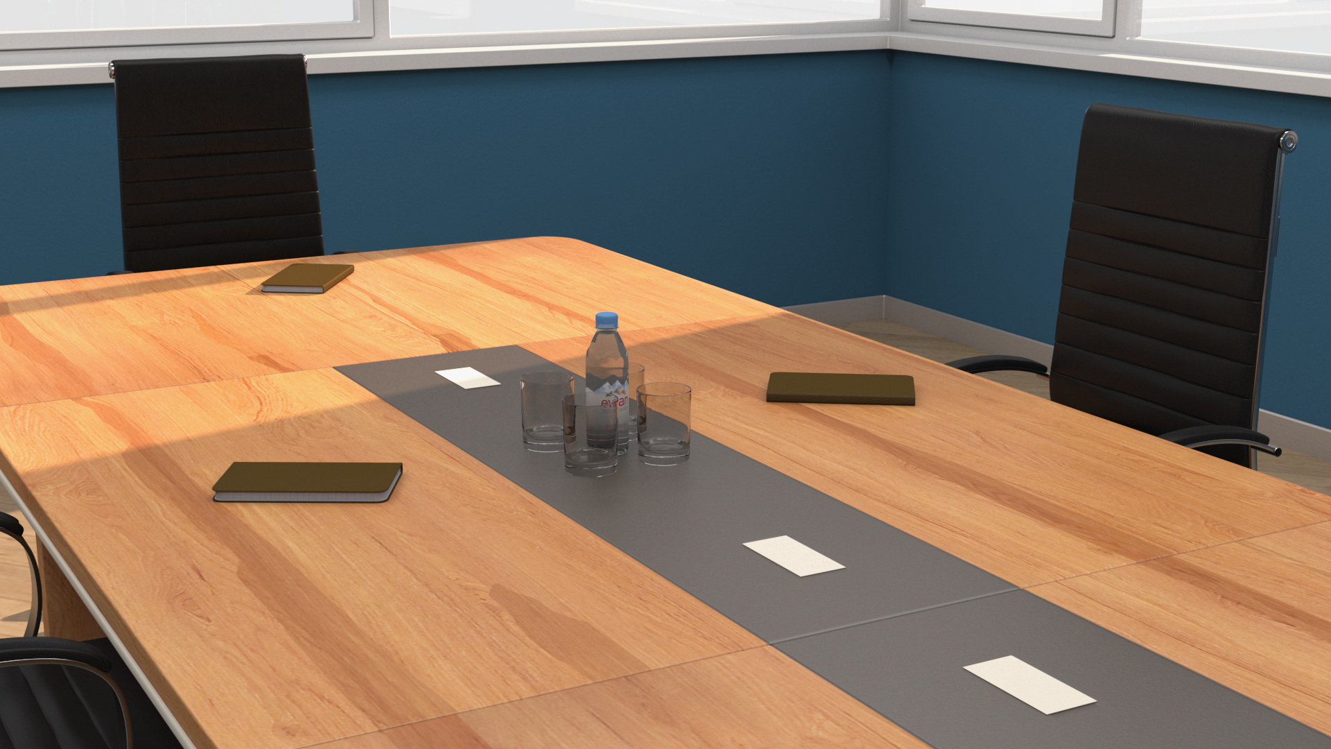 3D Seminar Room with Blue Walls model