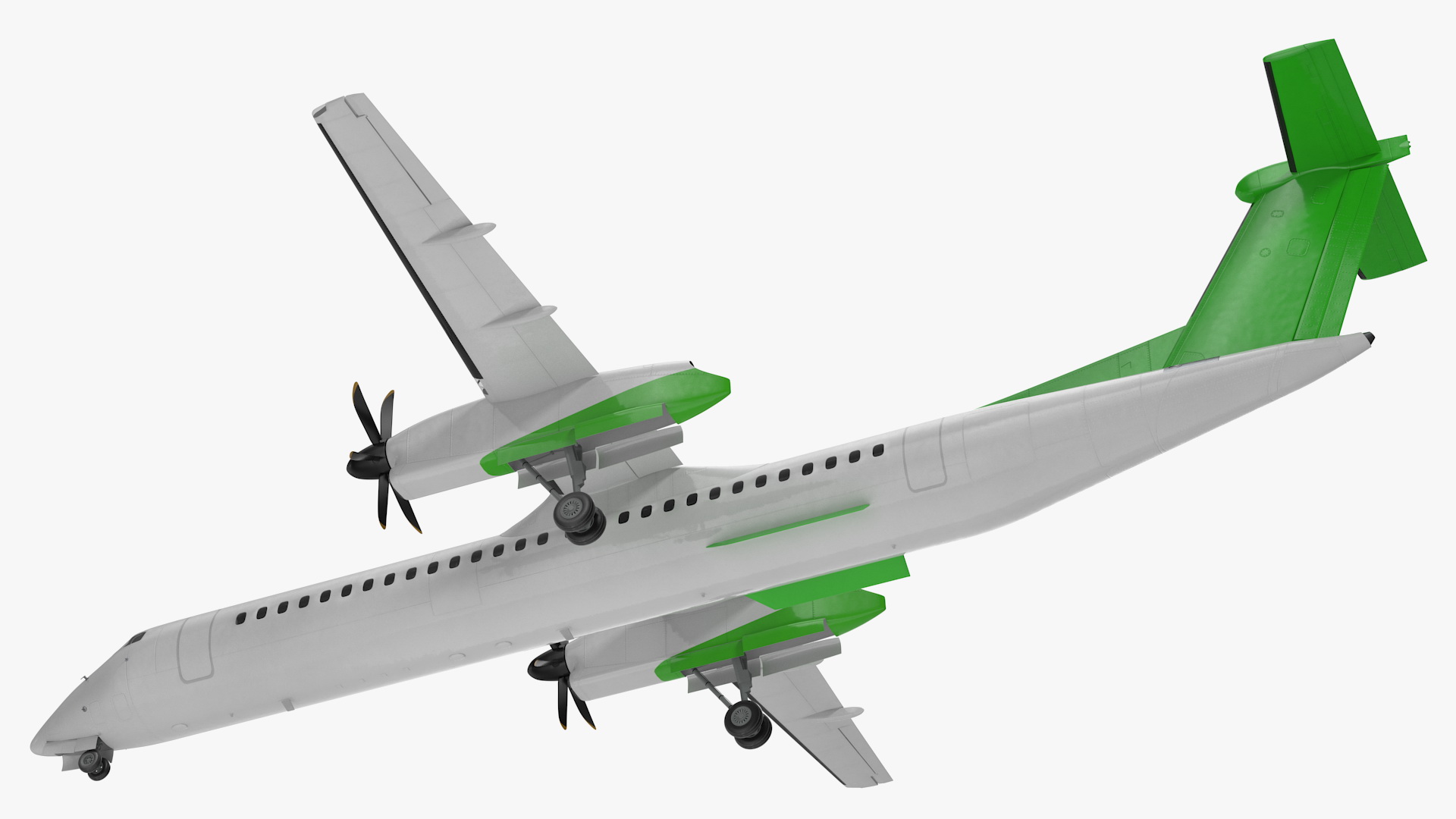 3D model Twin Turboprop Passenger Airplane Rigged