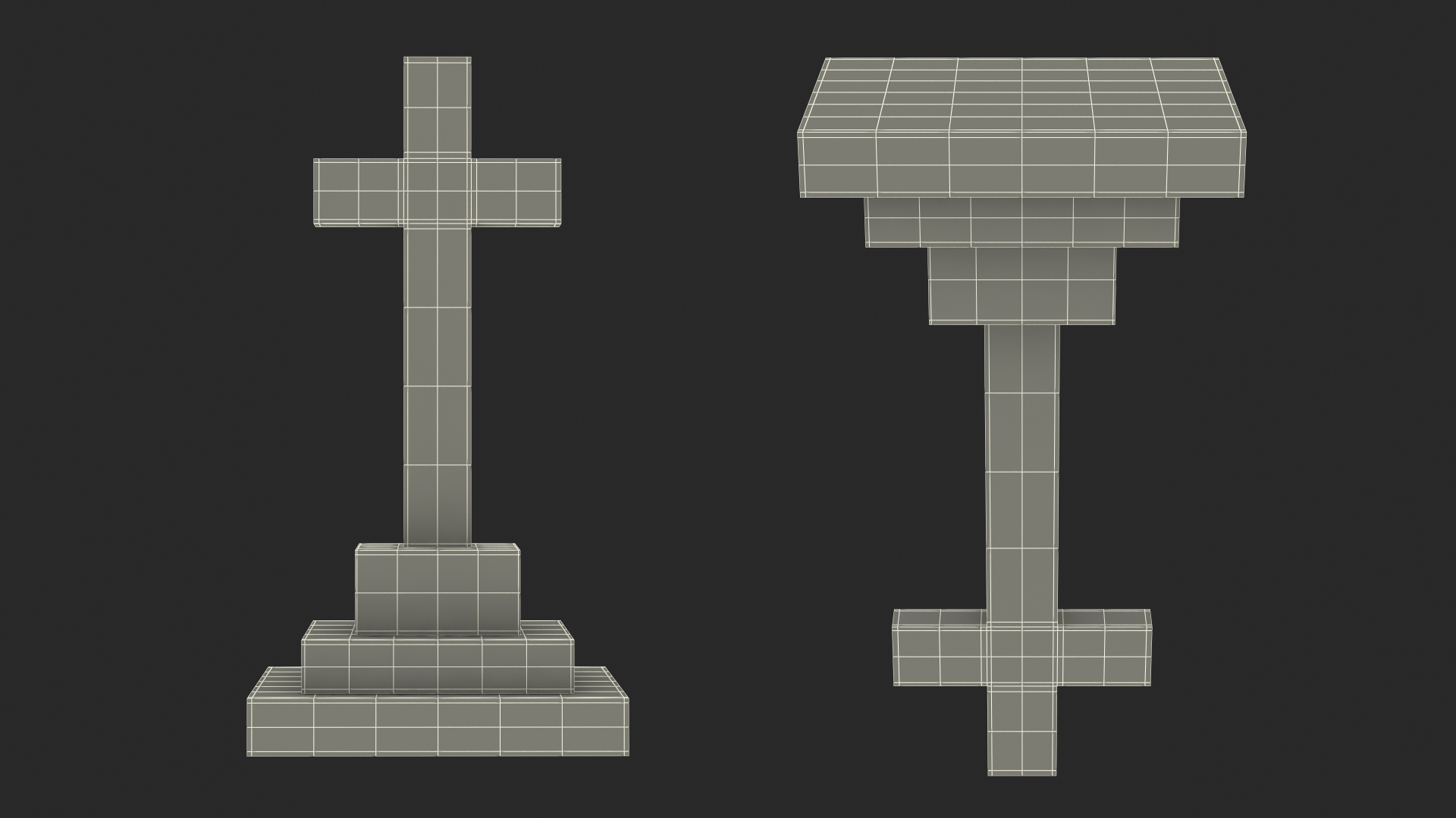 Granite Cross Memorial 3D