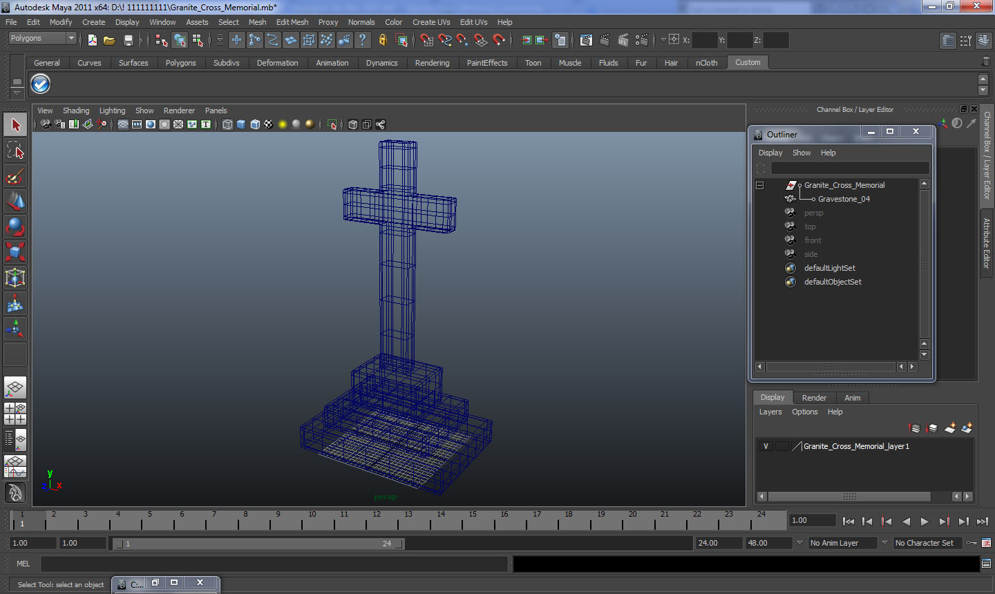 Granite Cross Memorial 3D