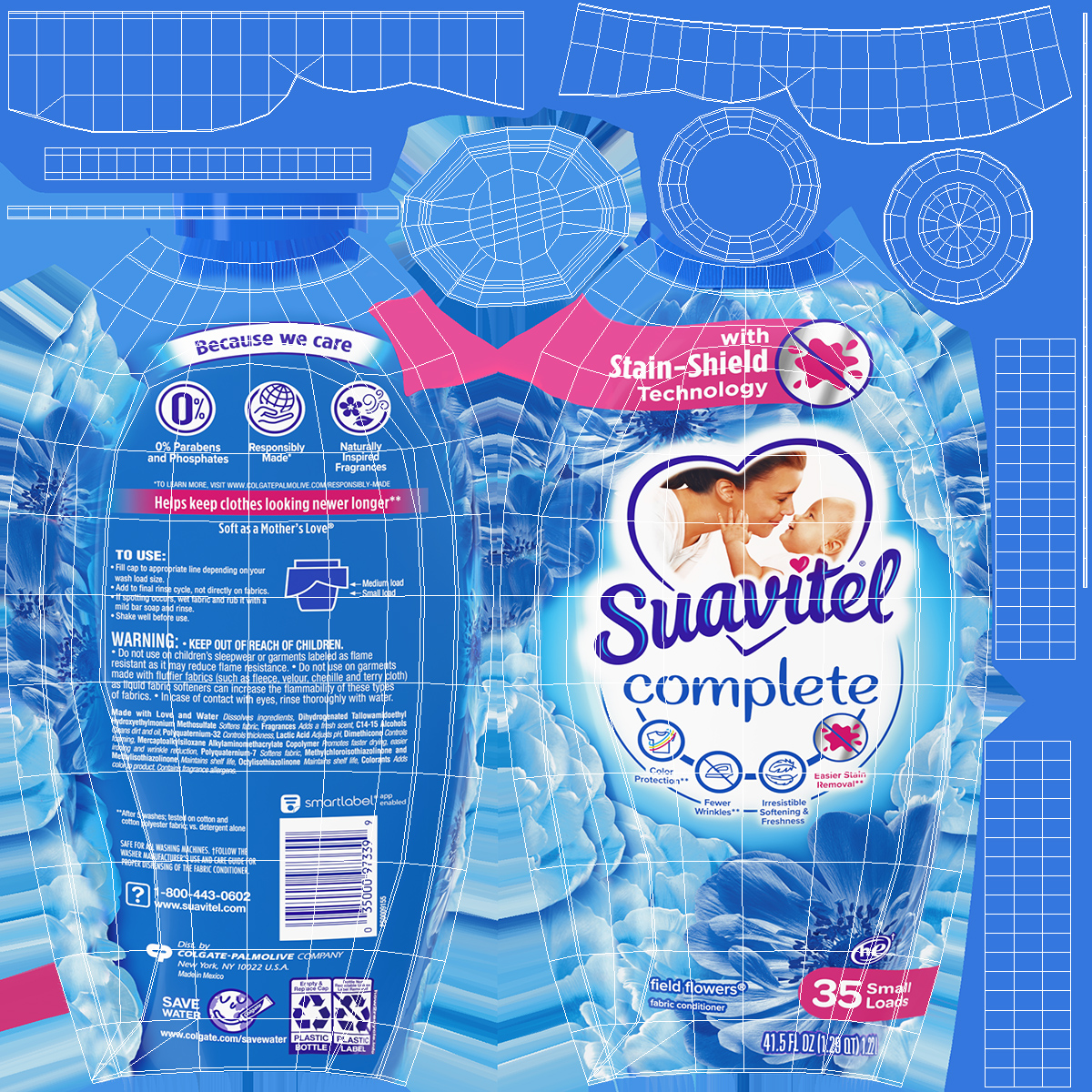 3D Suavitel Field Flowers Liquid Fabric Softener Small