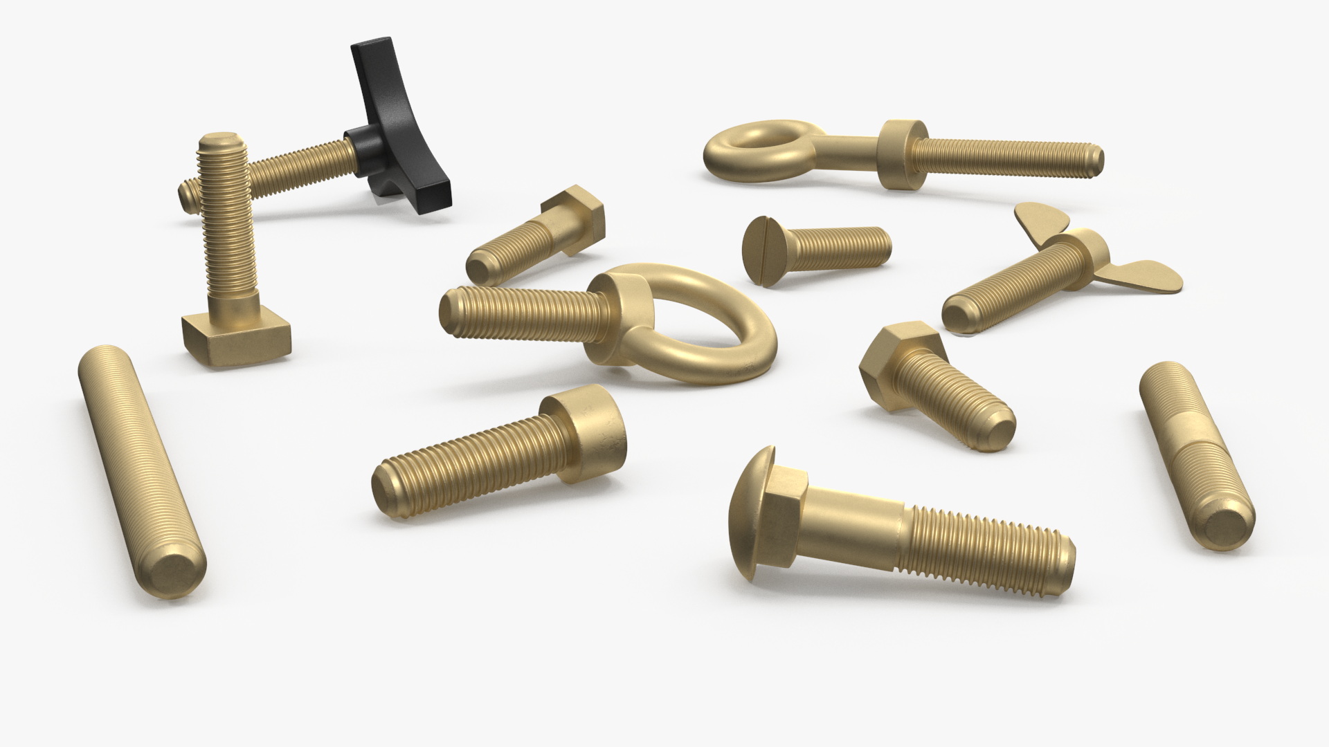 Brass Nut and Bolt Kit 3D