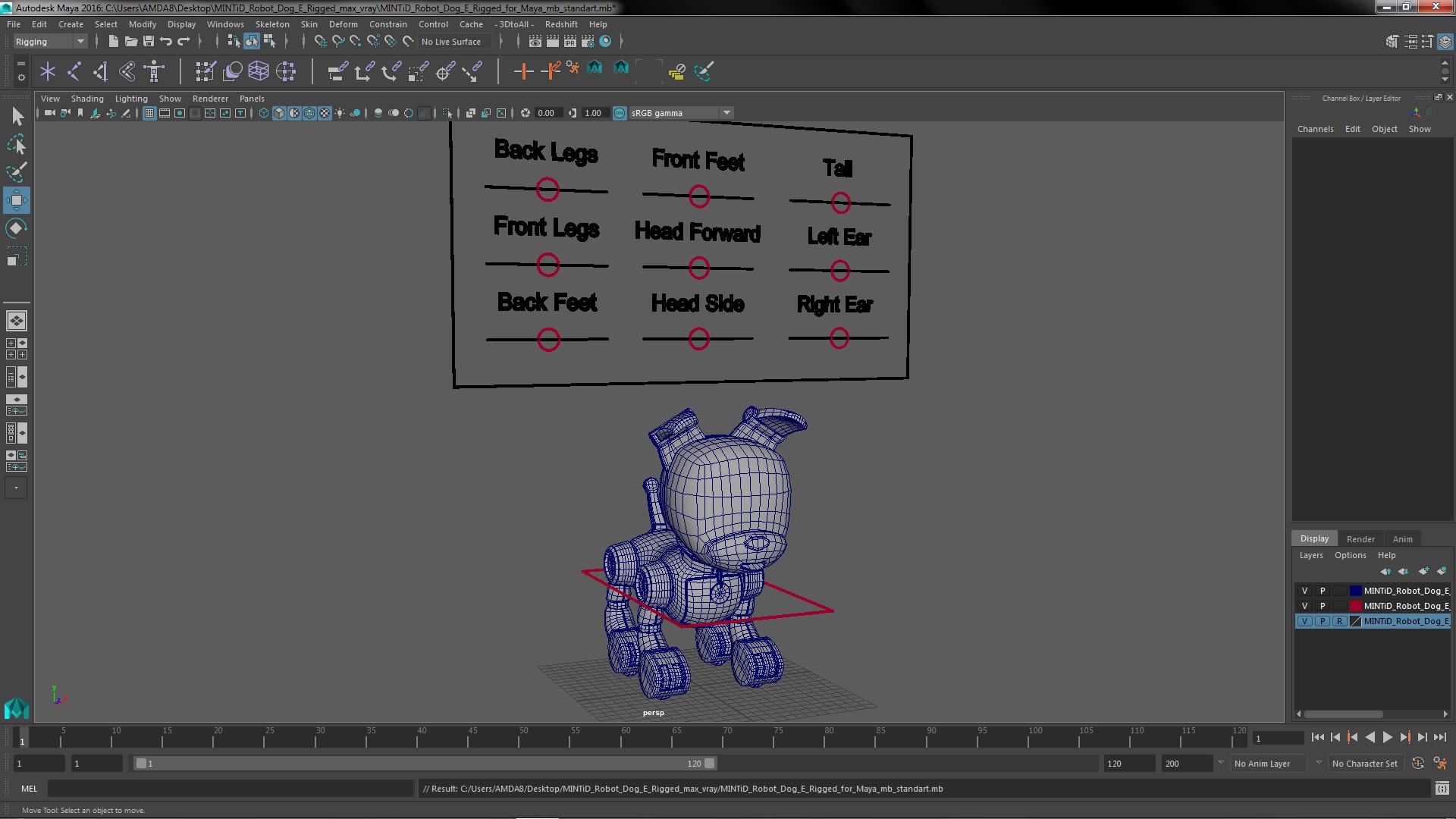 MINTiD Robot Dog E Rigged for Maya 3D model