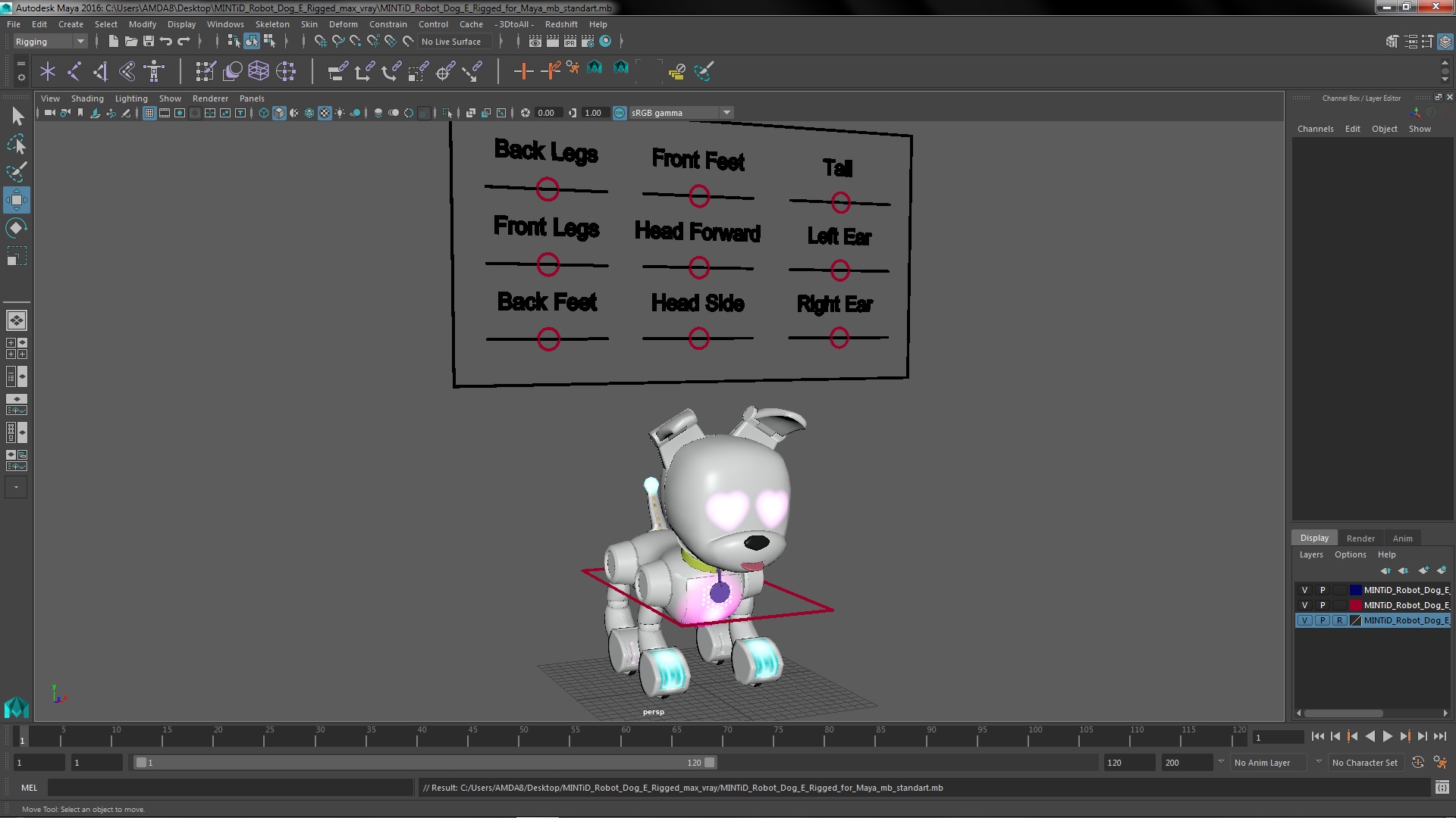 MINTiD Robot Dog E Rigged for Maya 3D model