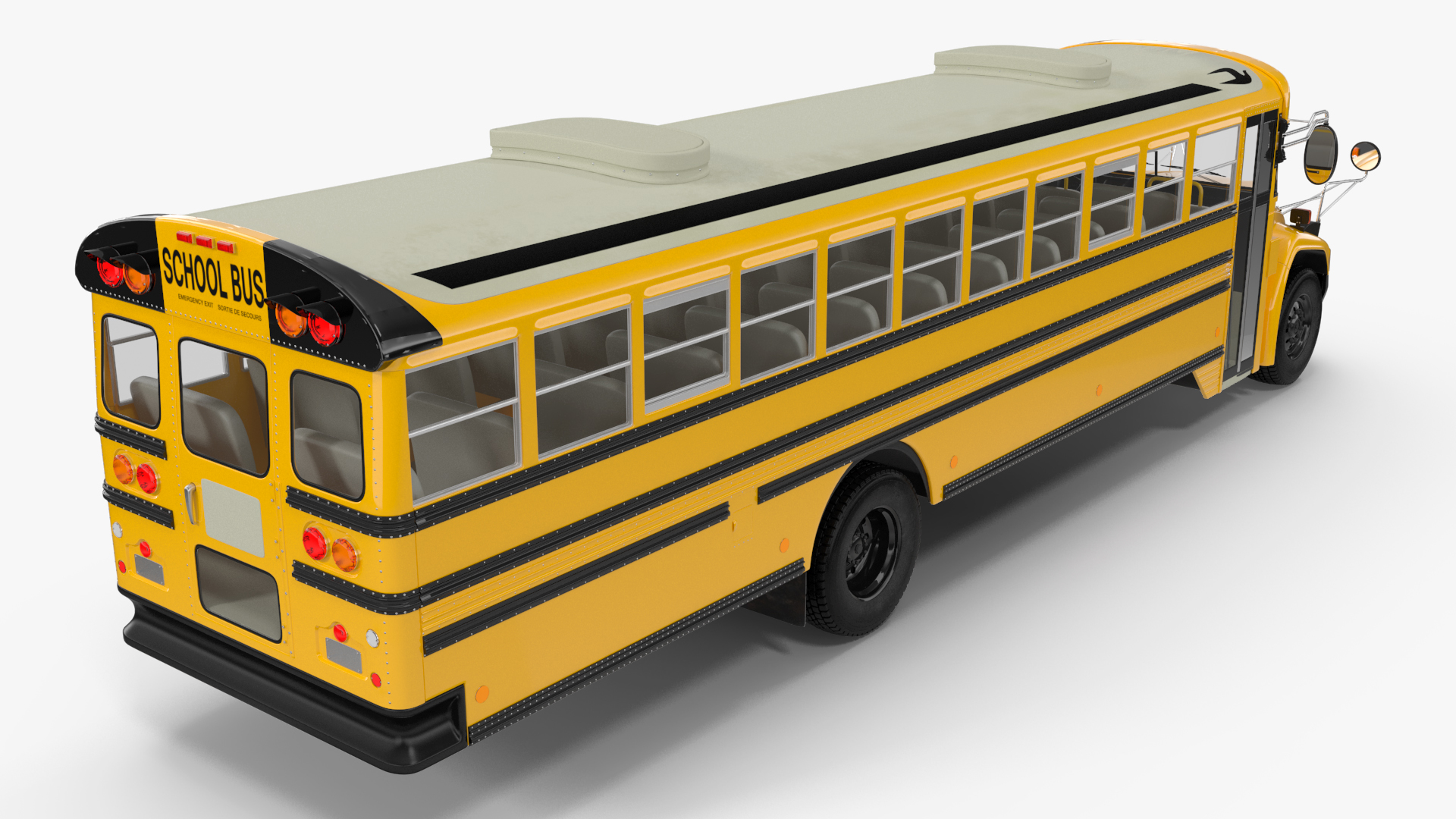 3D American Yellow School Bus