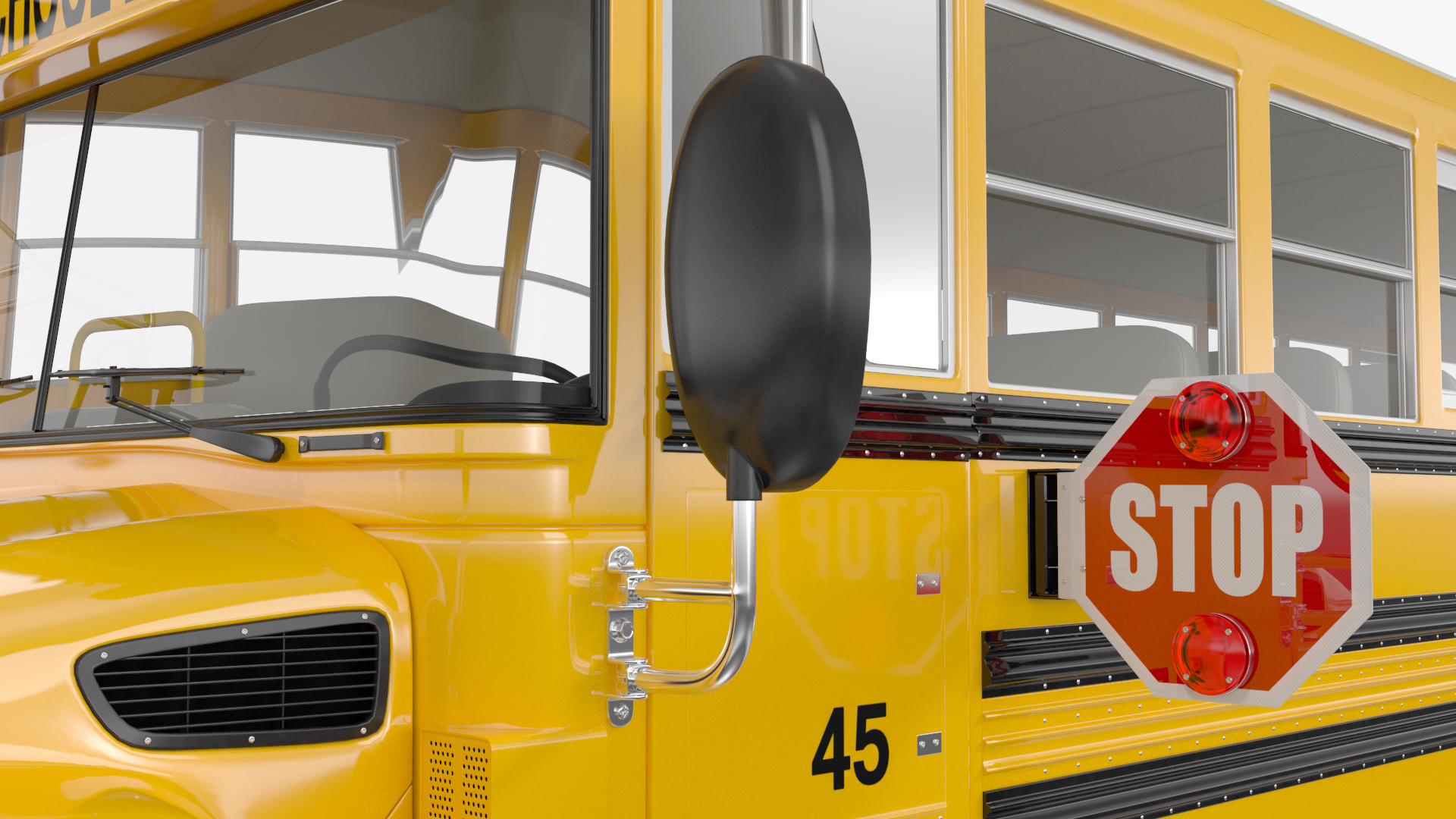 3D American Yellow School Bus