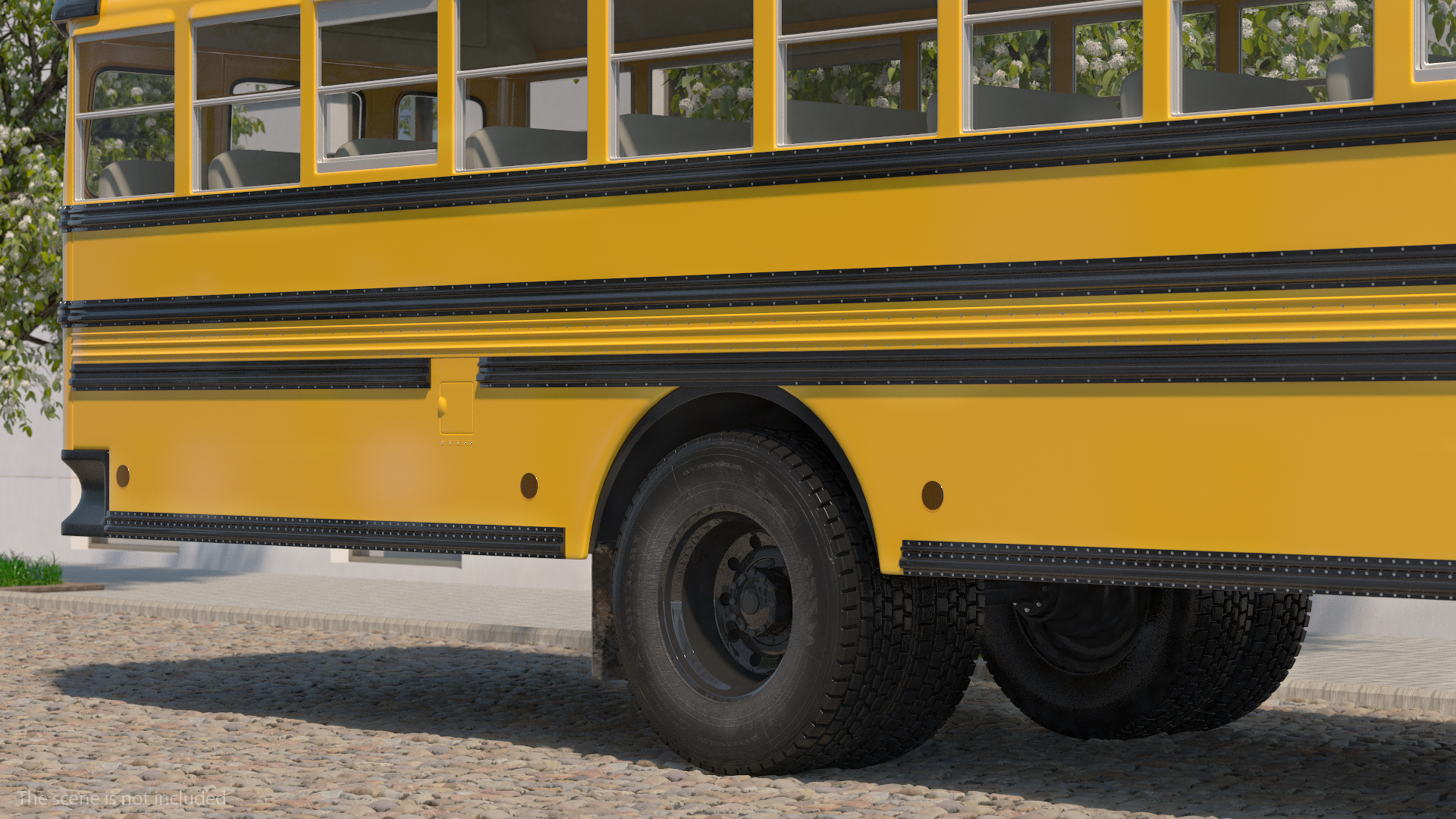 3D American Yellow School Bus