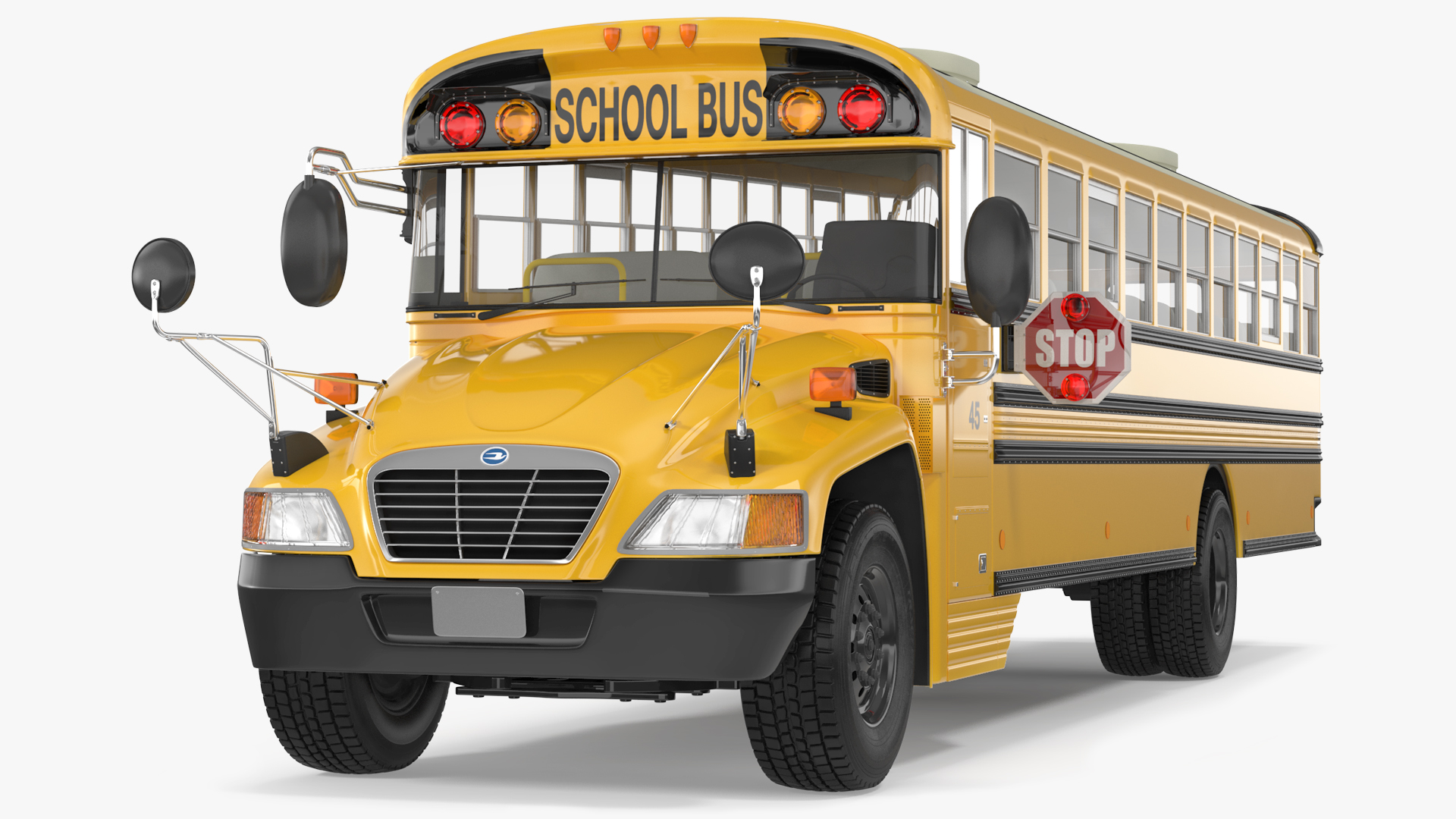 3D American Yellow School Bus